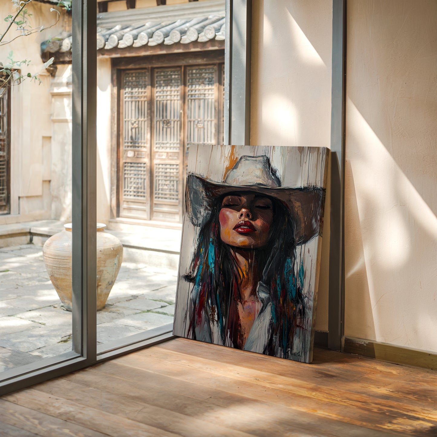 Gallery image 8 for Cowgirl Spirit Canvas – Western Woman Portrait Wall Art
