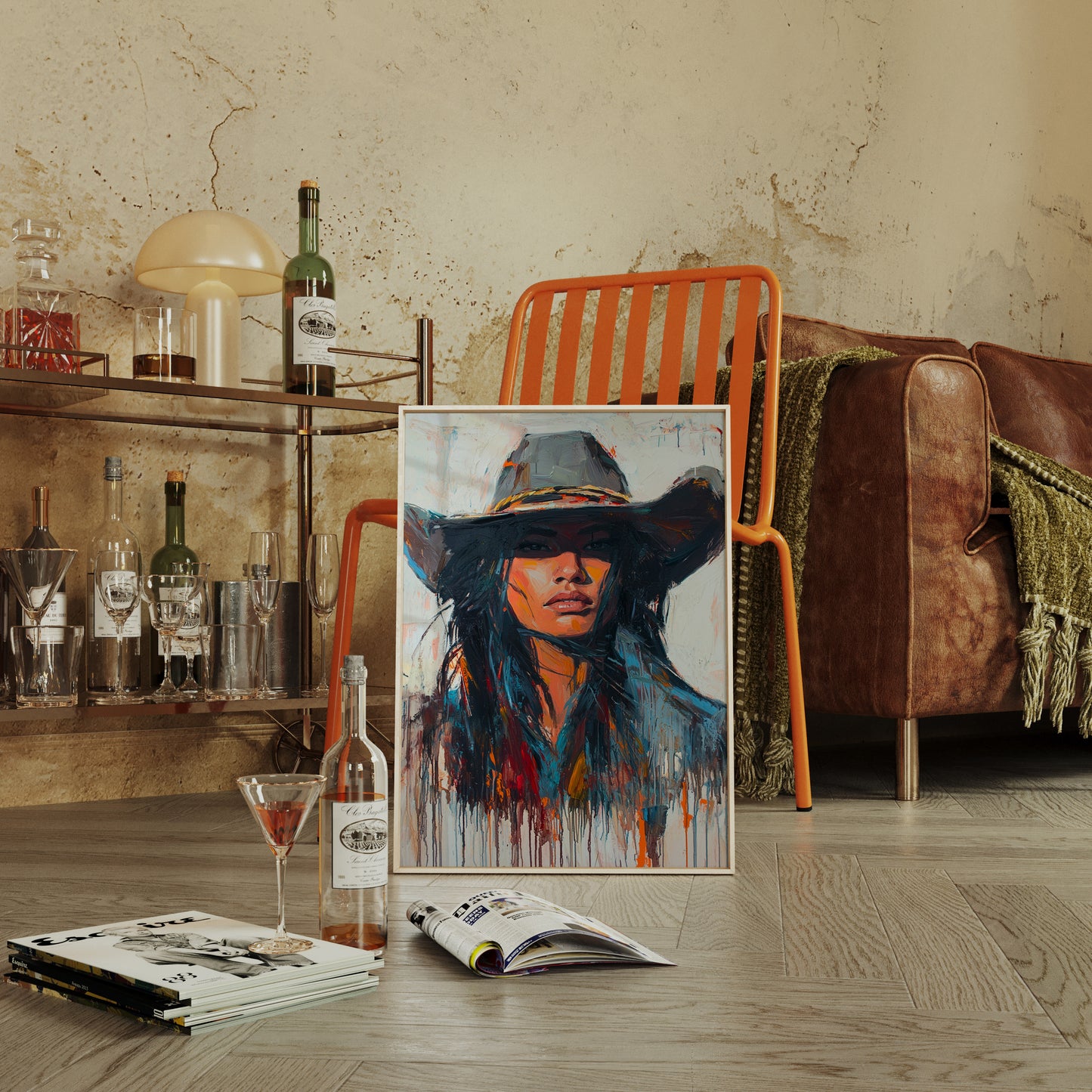 Gallery image 7 for Wild Western Woman Canvas – Bold Cowgirl Portrait Wall Art