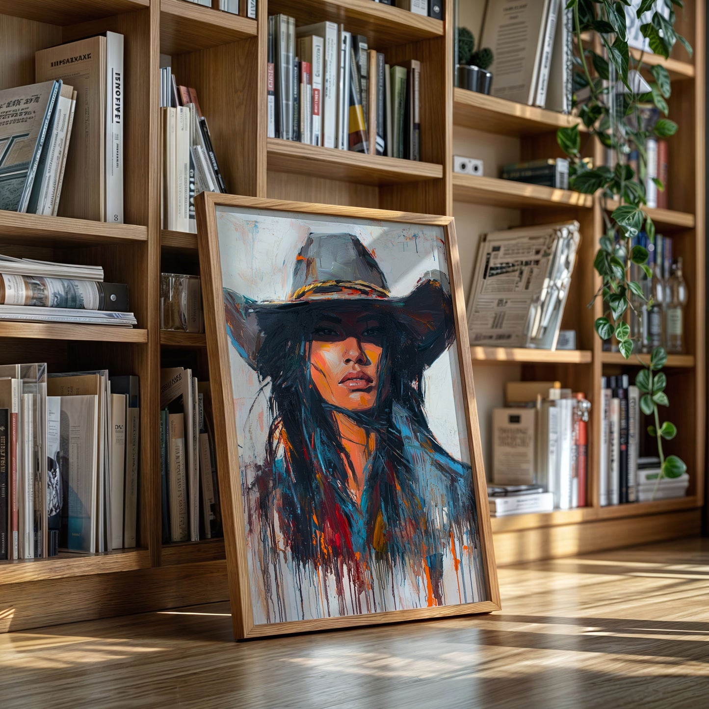 Gallery image 9 for Wild Western Woman Canvas – Bold Cowgirl Portrait Wall Art