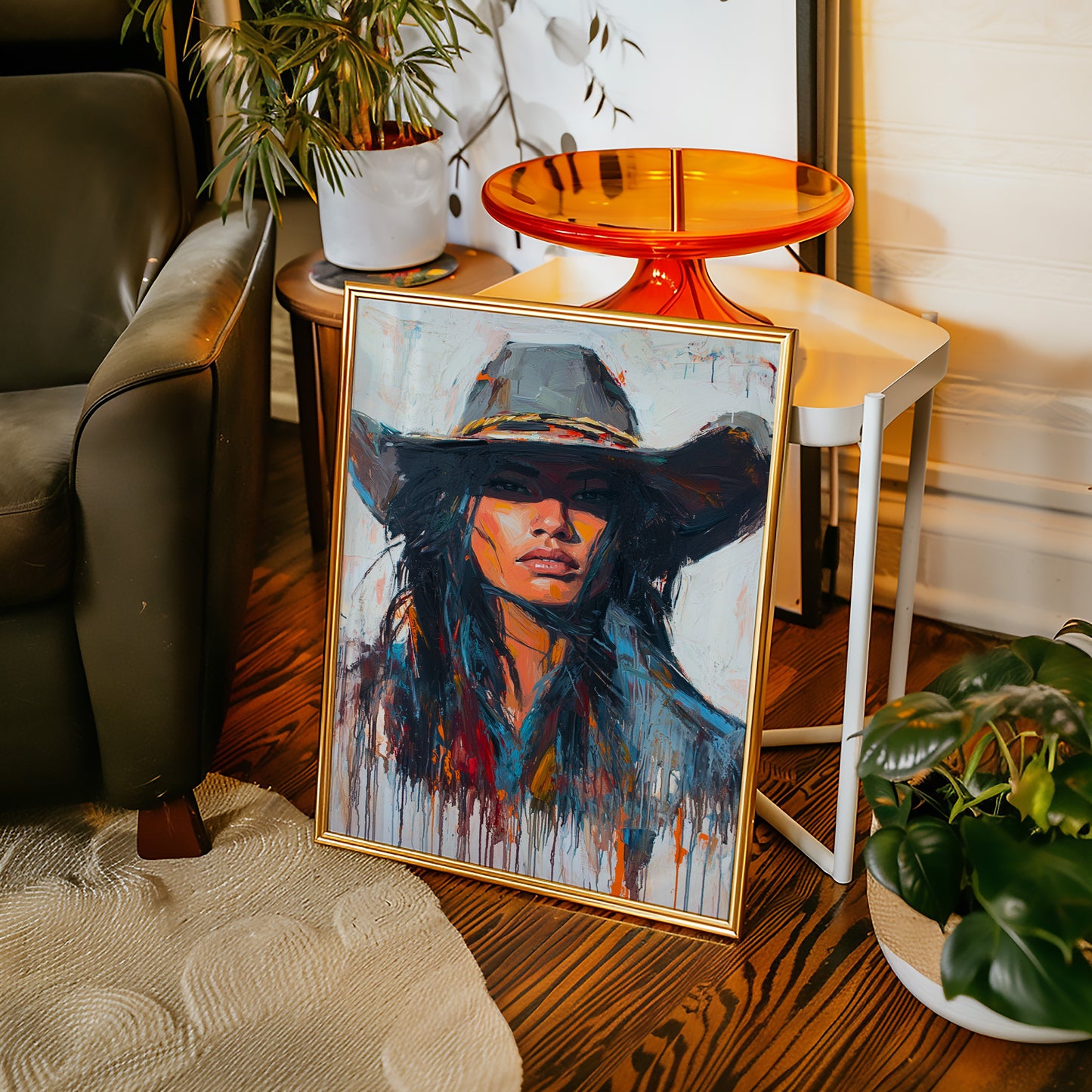 Gallery image 12 for Wild Western Woman Canvas – Bold Cowgirl Portrait Wall Art