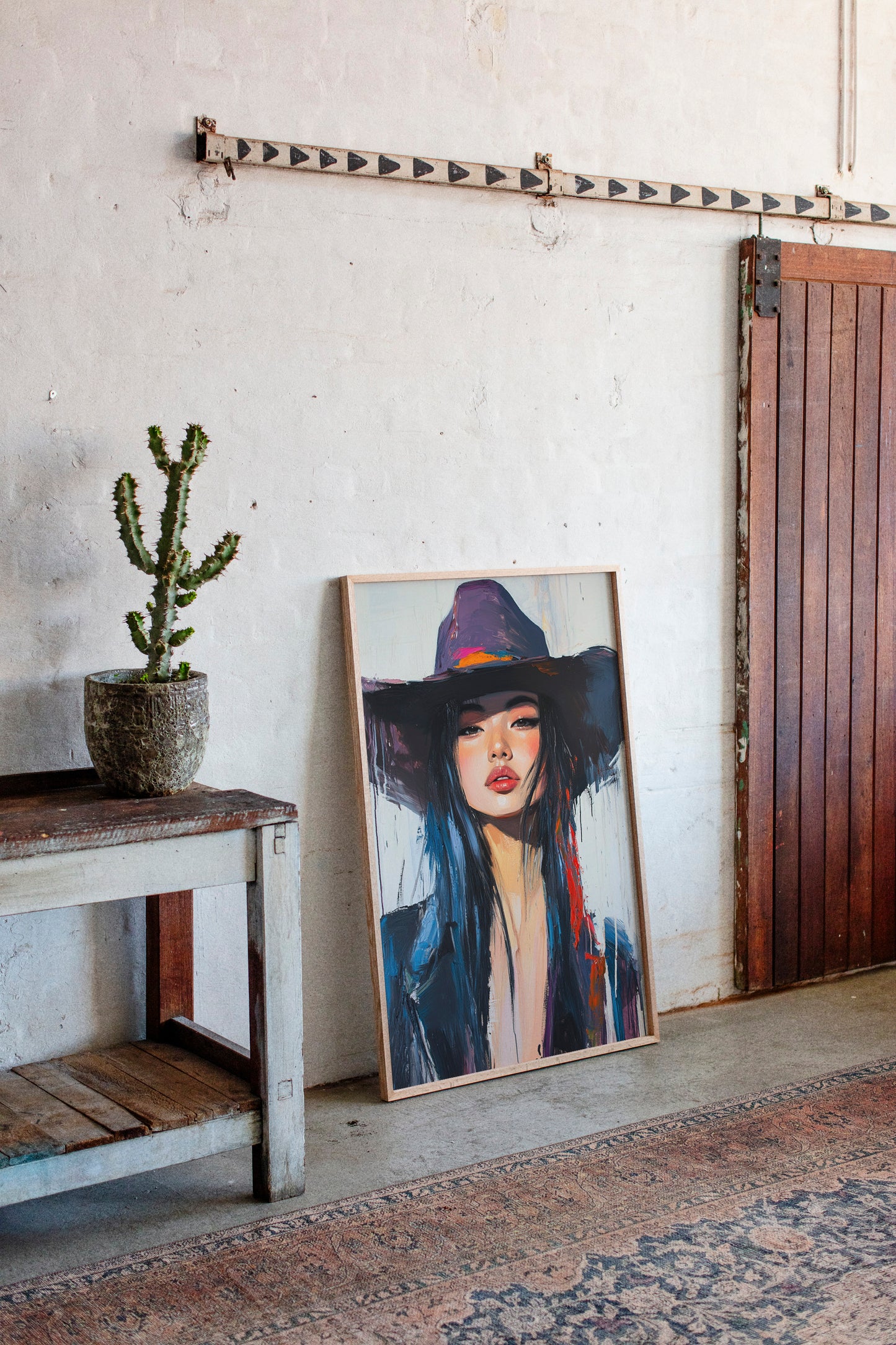 Gallery image 2 for Fierce Cowgirl Canvas – Western Woman Portrait Wall Art