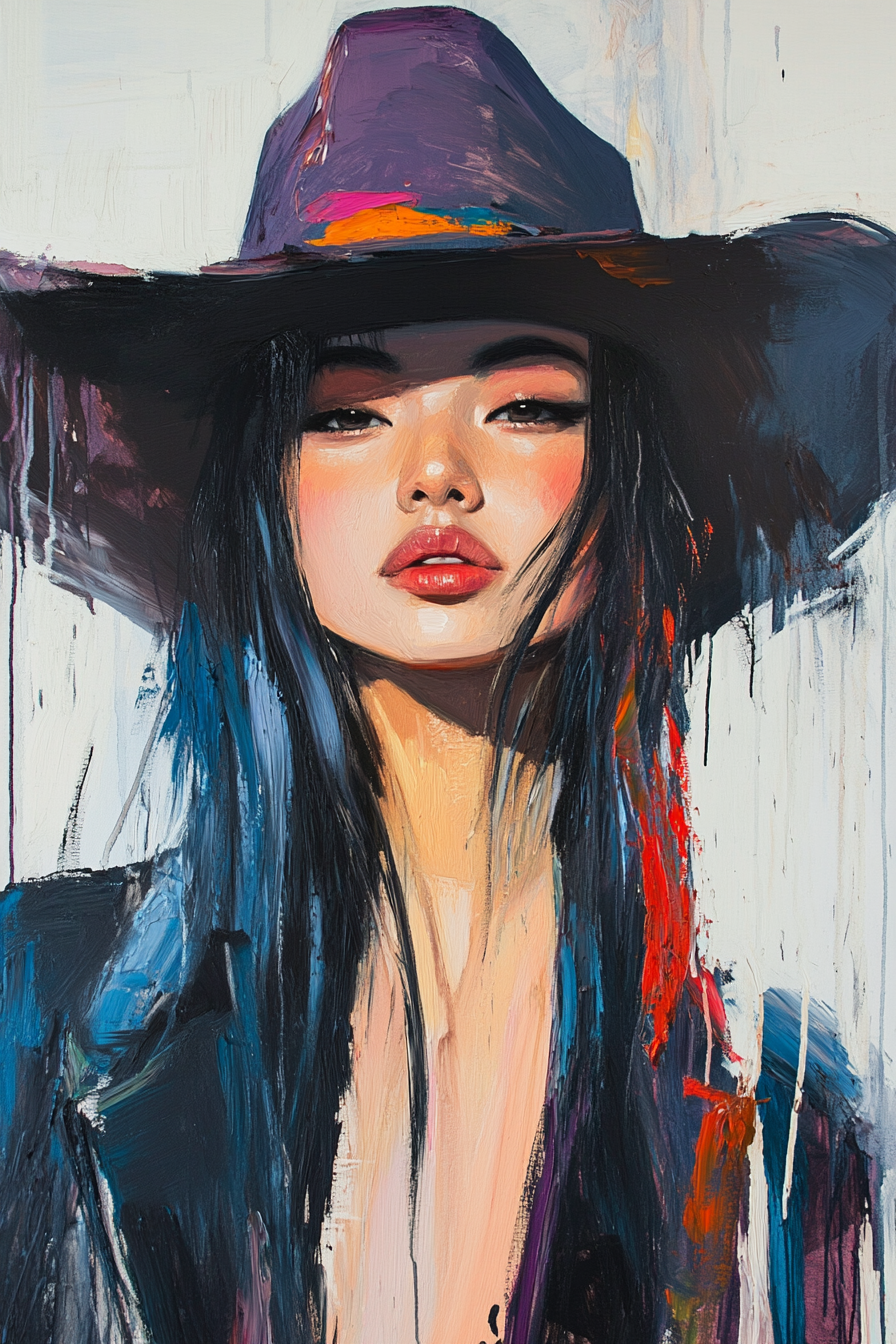 Gallery image 8 for Fierce Cowgirl Canvas – Western Woman Portrait Wall Art