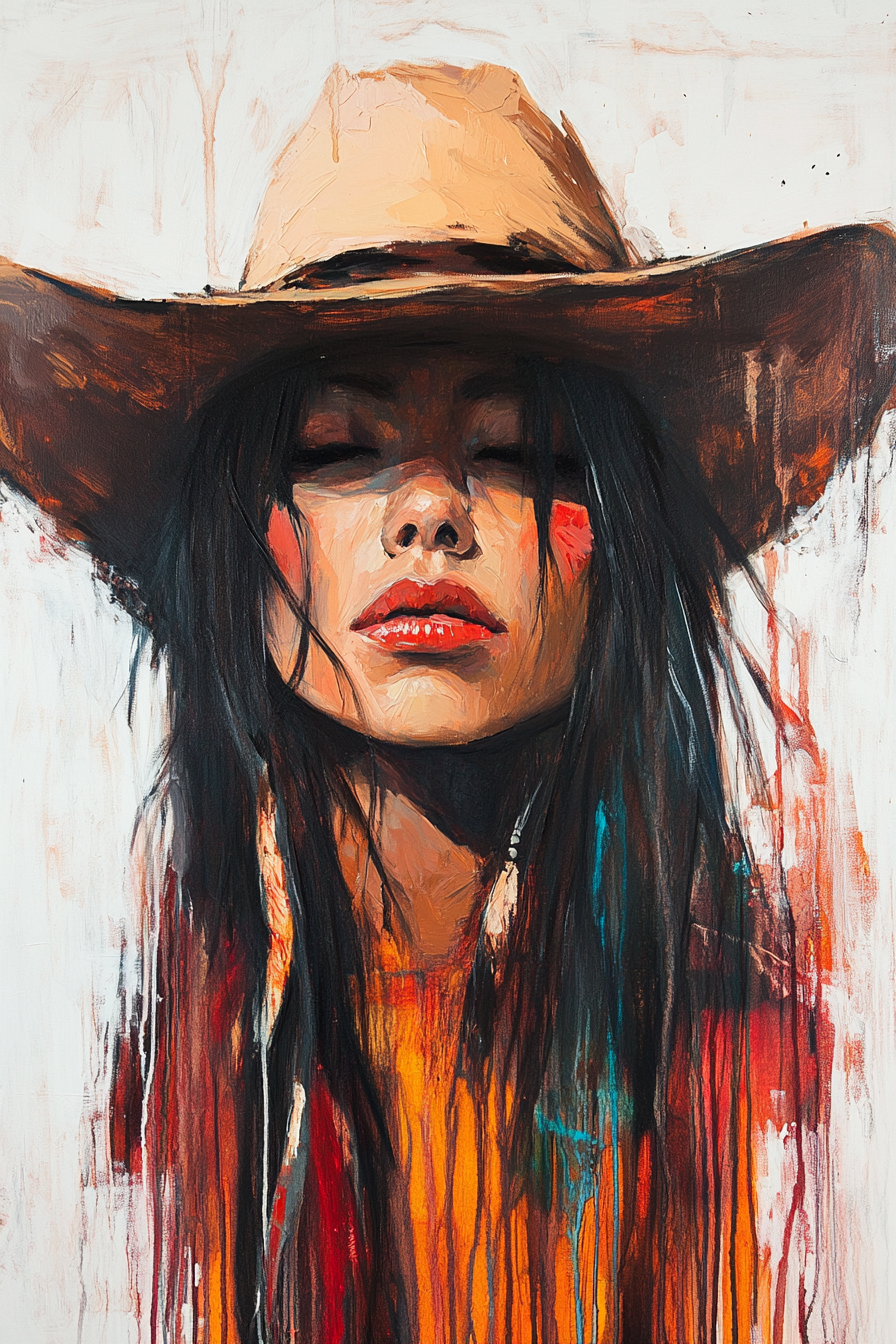 Gallery image 6 for Painted Cowgirl Canvas – Boho Western Woman Wall Art