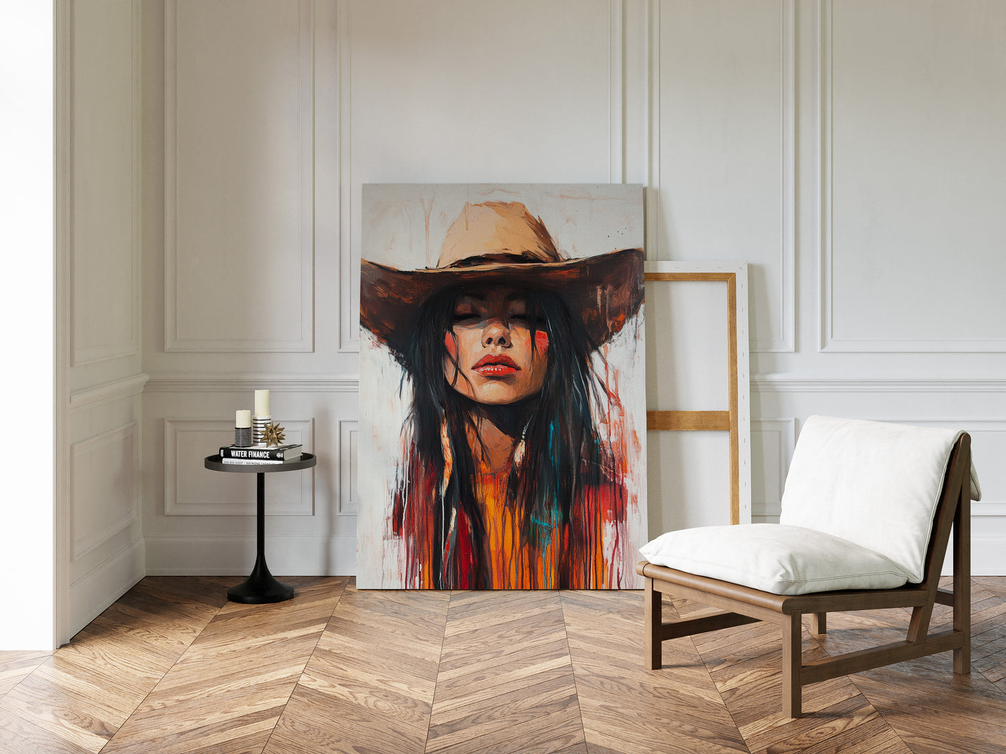 Gallery image 9 for Painted Cowgirl Canvas – Boho Western Woman Wall Art
