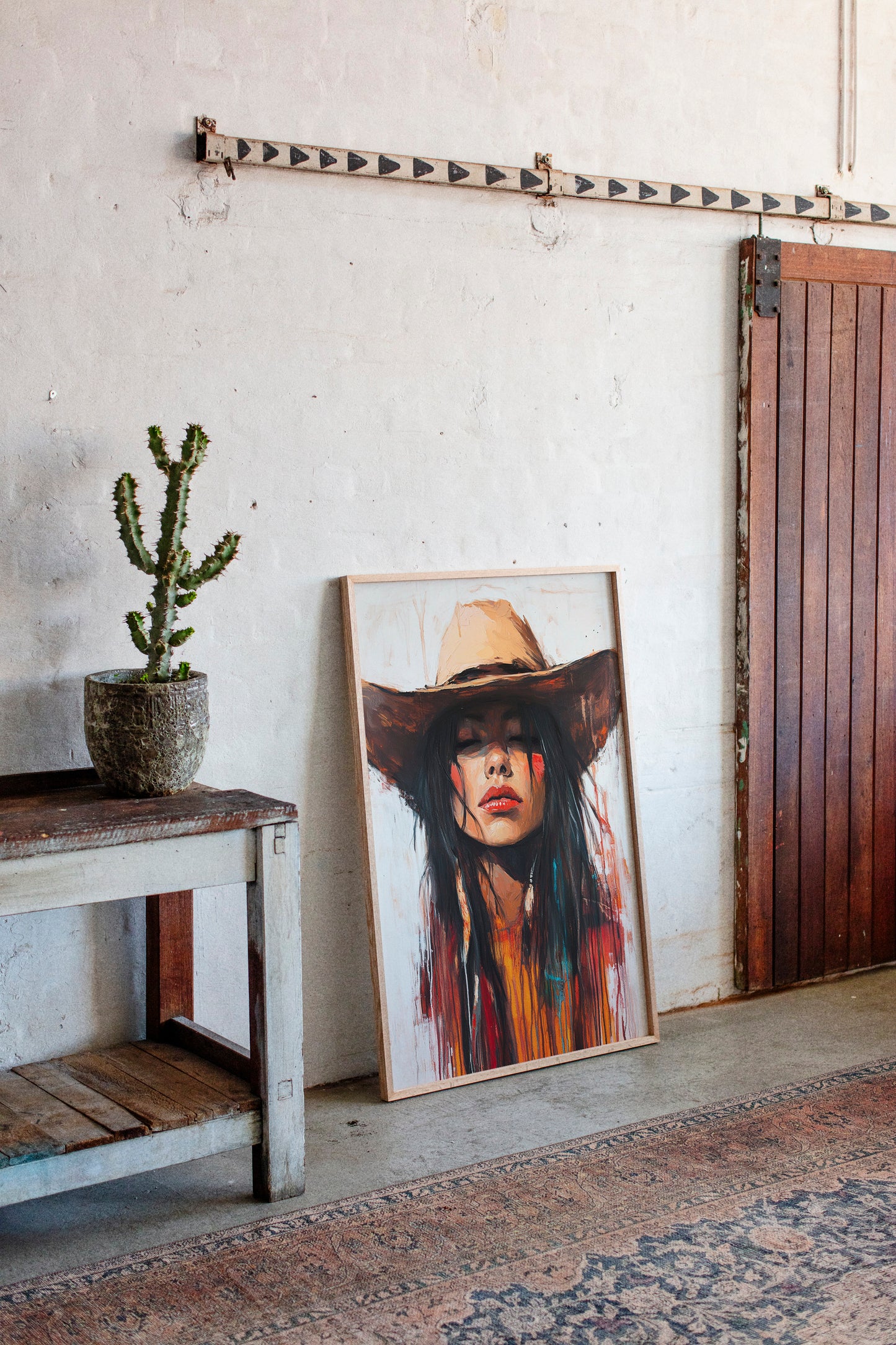 Gallery image 10 for Painted Cowgirl Canvas – Boho Western Woman Wall Art