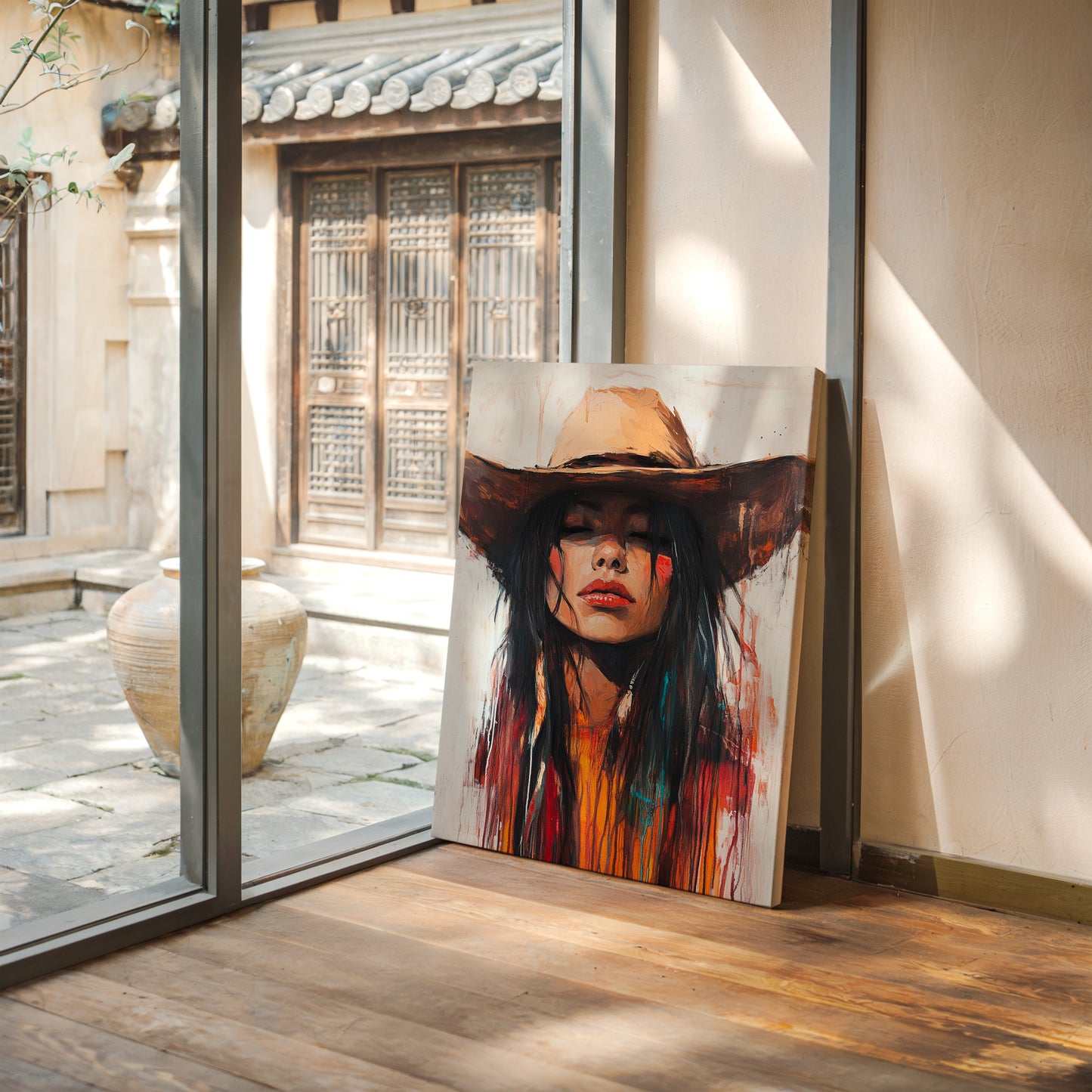 Gallery image 13 for Painted Cowgirl Canvas – Boho Western Woman Wall Art
