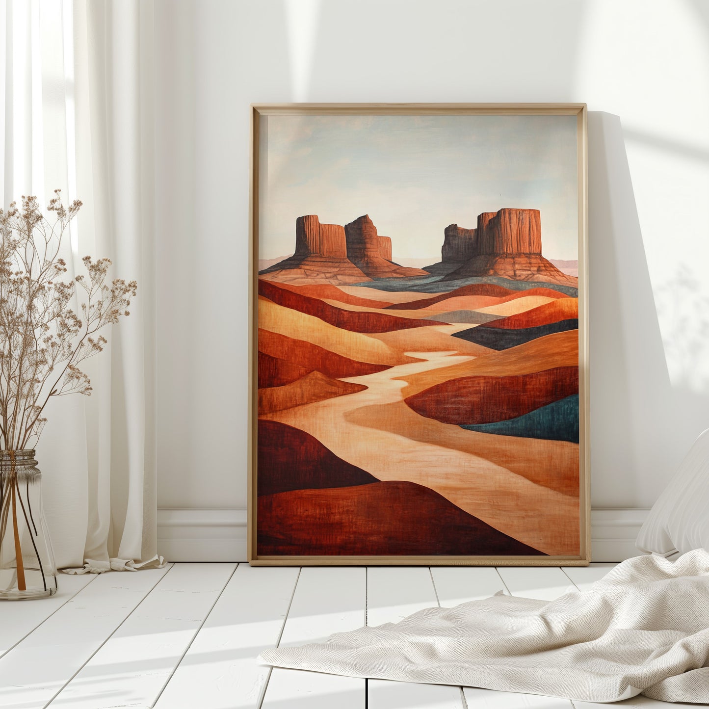 Gallery image 1 for Abstract Desert Butte Canvas – Modern Southwest Wall Art