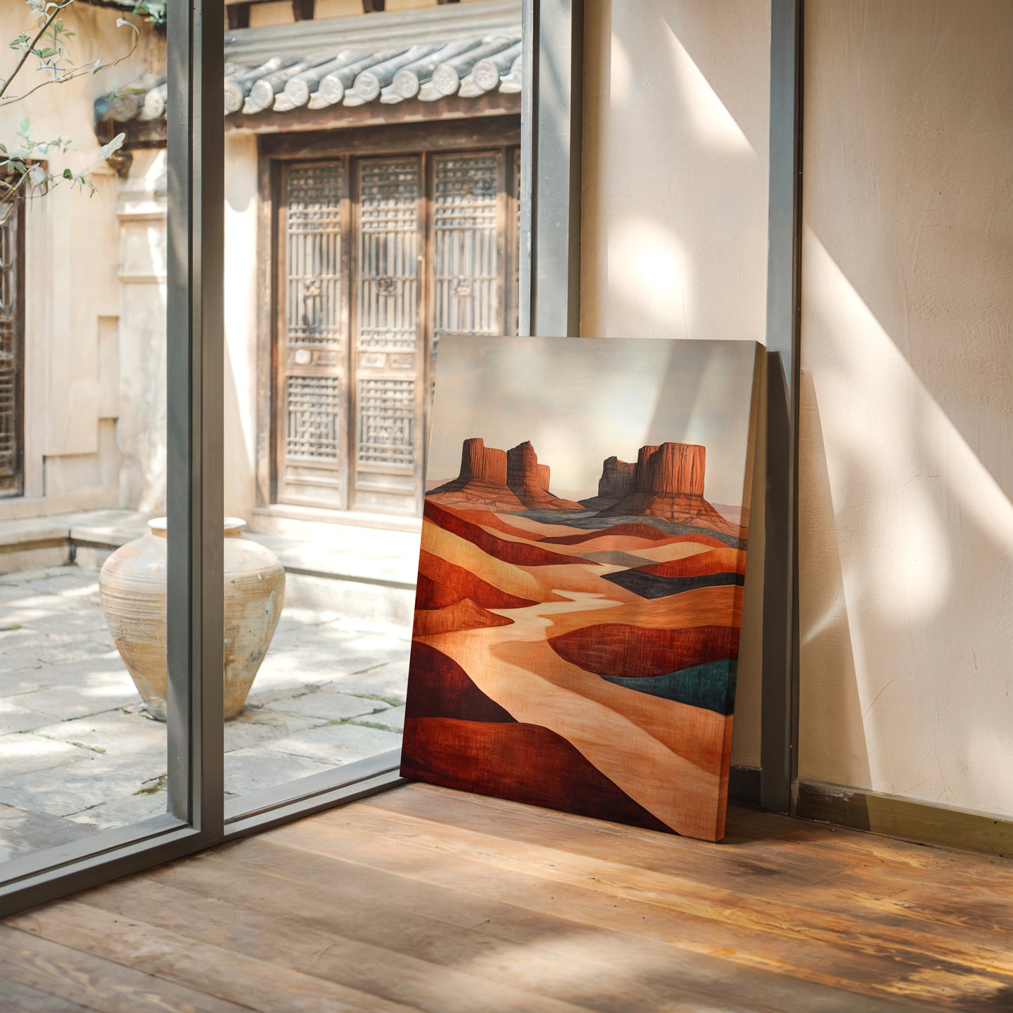 Gallery image 2 for Abstract Desert Butte Canvas – Modern Southwest Wall Art