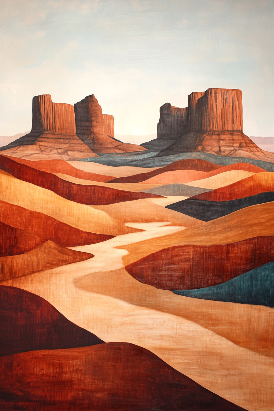 Gallery image 4 for Abstract Desert Butte Canvas – Modern Southwest Wall Art