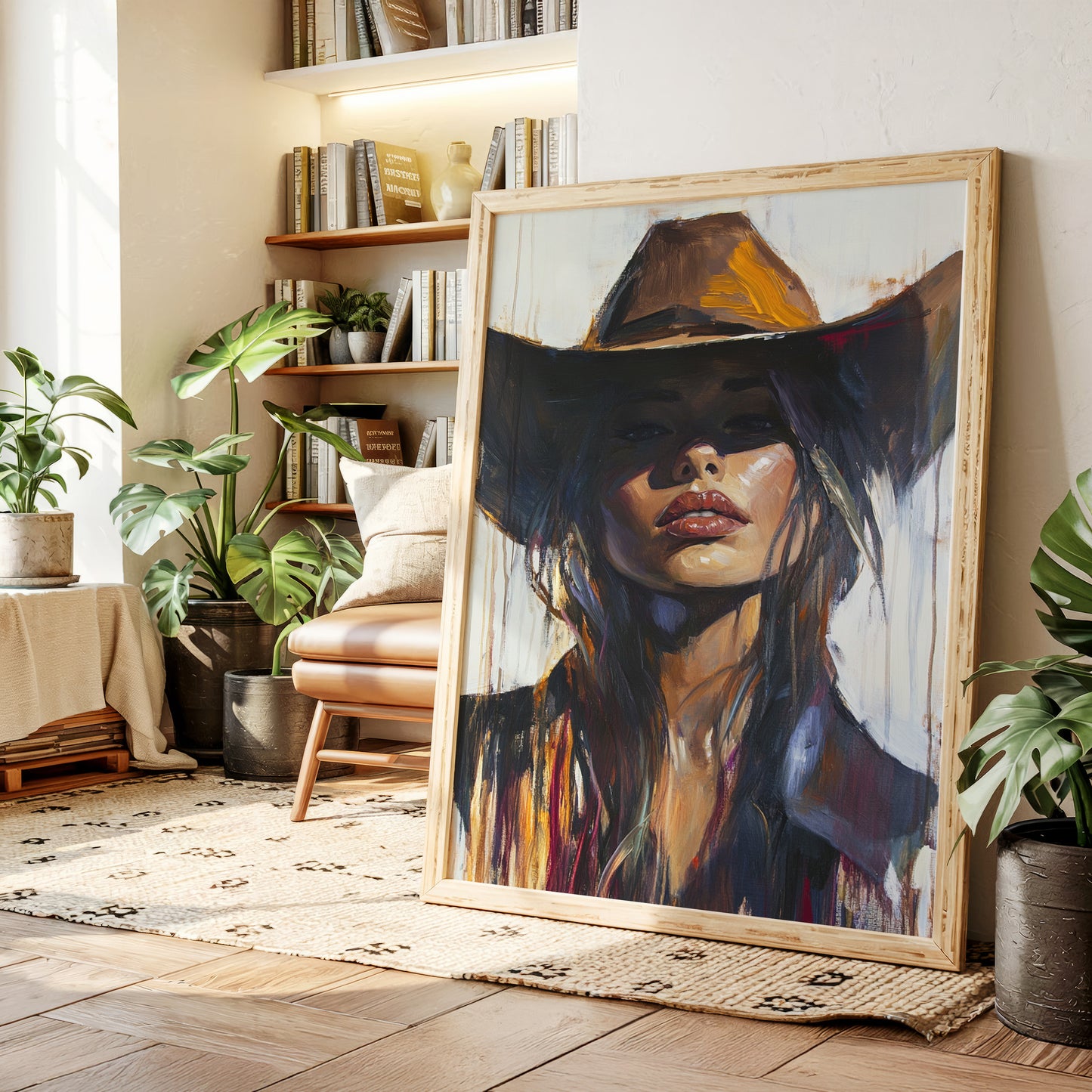 Gallery image 2 for Shadowed Cowgirl Canvas – Western Femme Fatale Wall Art