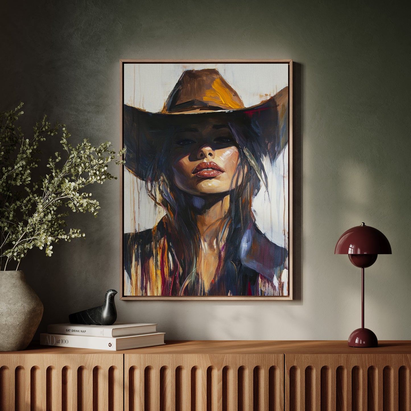 Gallery image 6 for Shadowed Cowgirl Canvas – Western Femme Fatale Wall Art