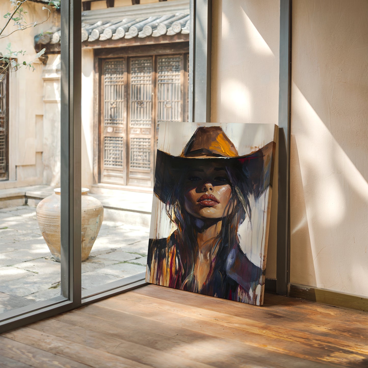 Gallery image 7 for Shadowed Cowgirl Canvas – Western Femme Fatale Wall Art