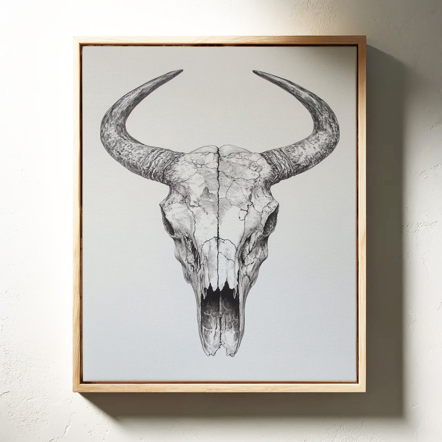 Gallery image 8 for Western Bull Skull Line Art Print – Rustic Cowboy Wall Decor