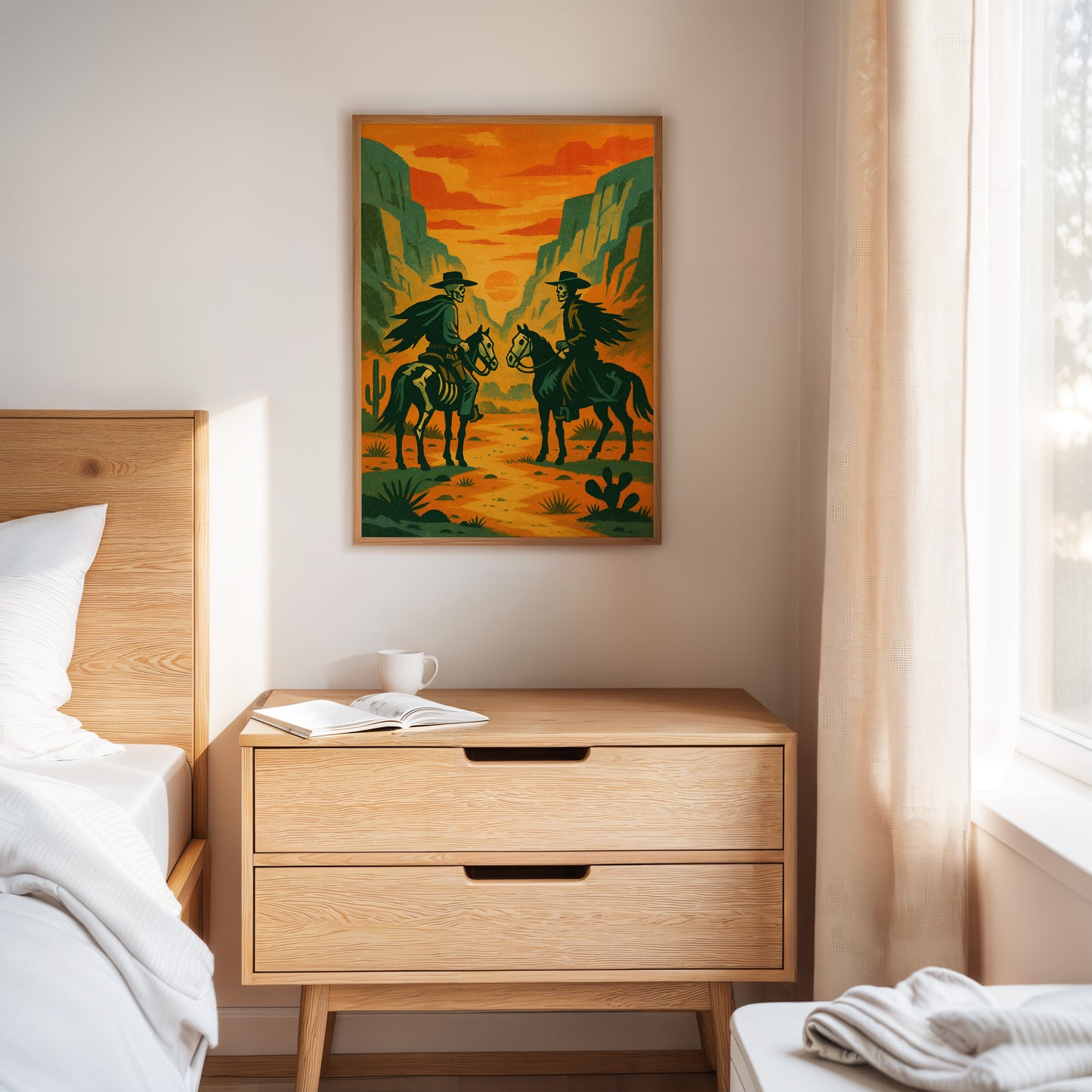 Gallery image 8 for Skeleton Riders at Sundown – Surreal Western Desert Cowboy Art Print