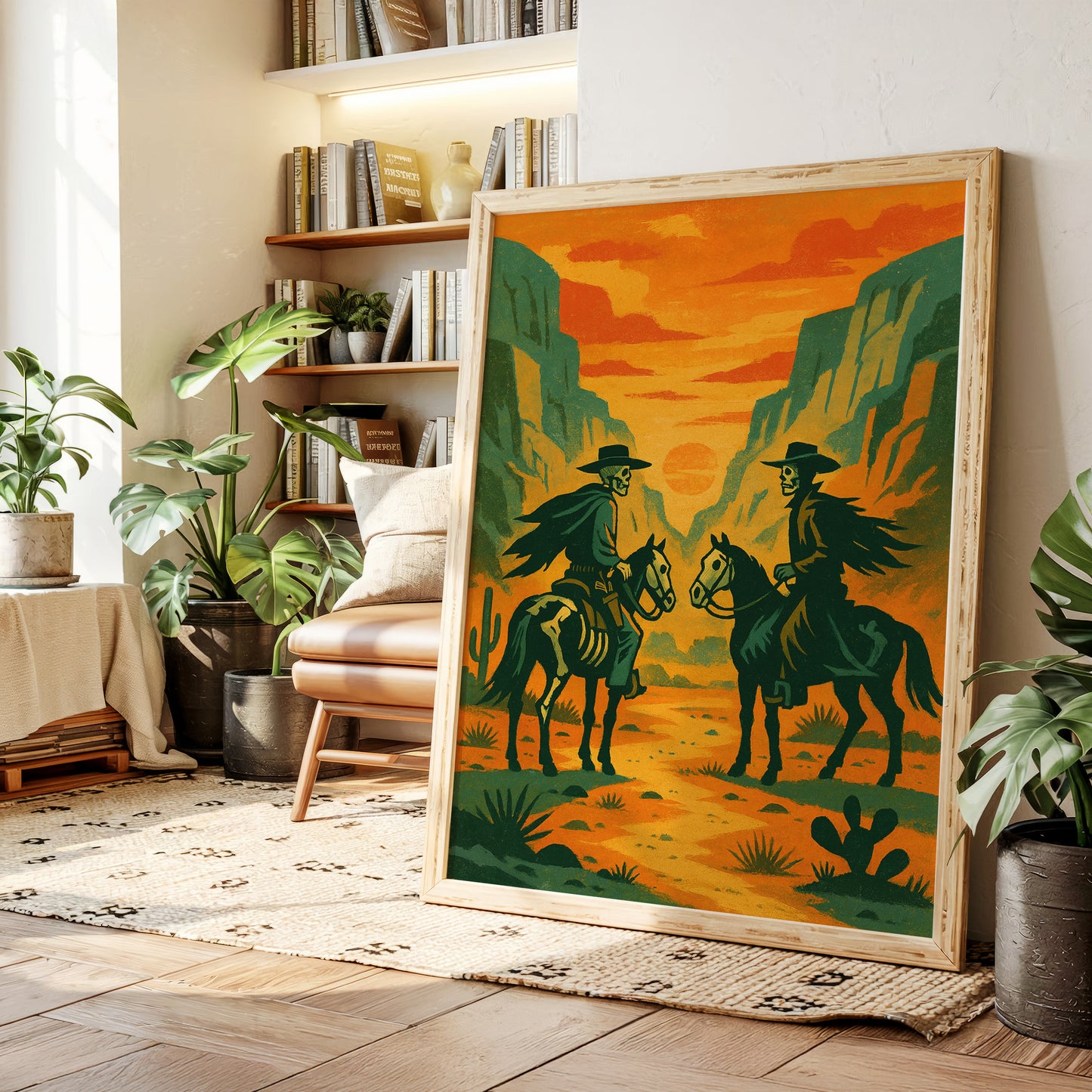 Gallery image 13 for Skeleton Riders at Sundown – Surreal Western Desert Cowboy Art Print