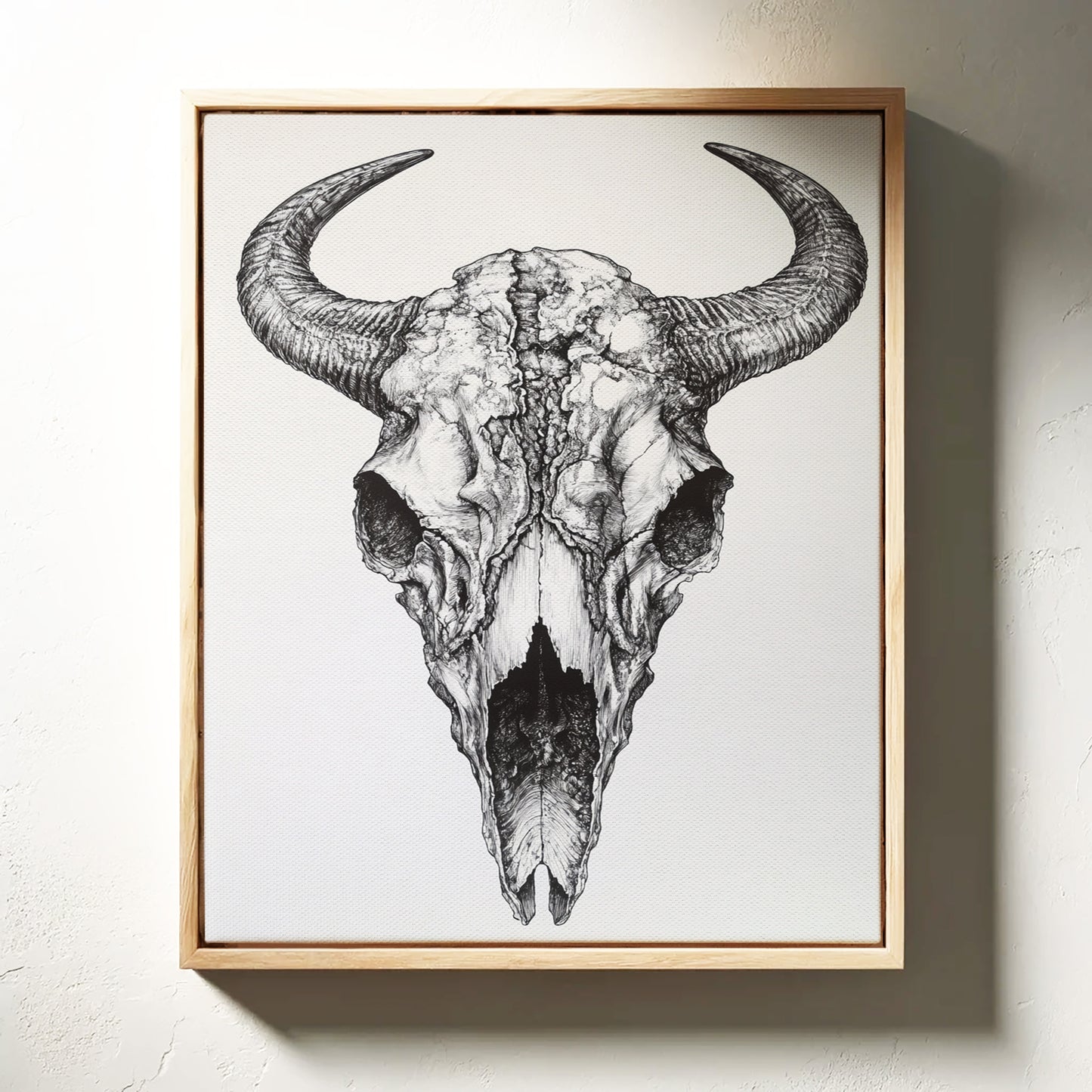 Gallery image 12 for Western Bison Skull – Black Ink Rustic Wall Art