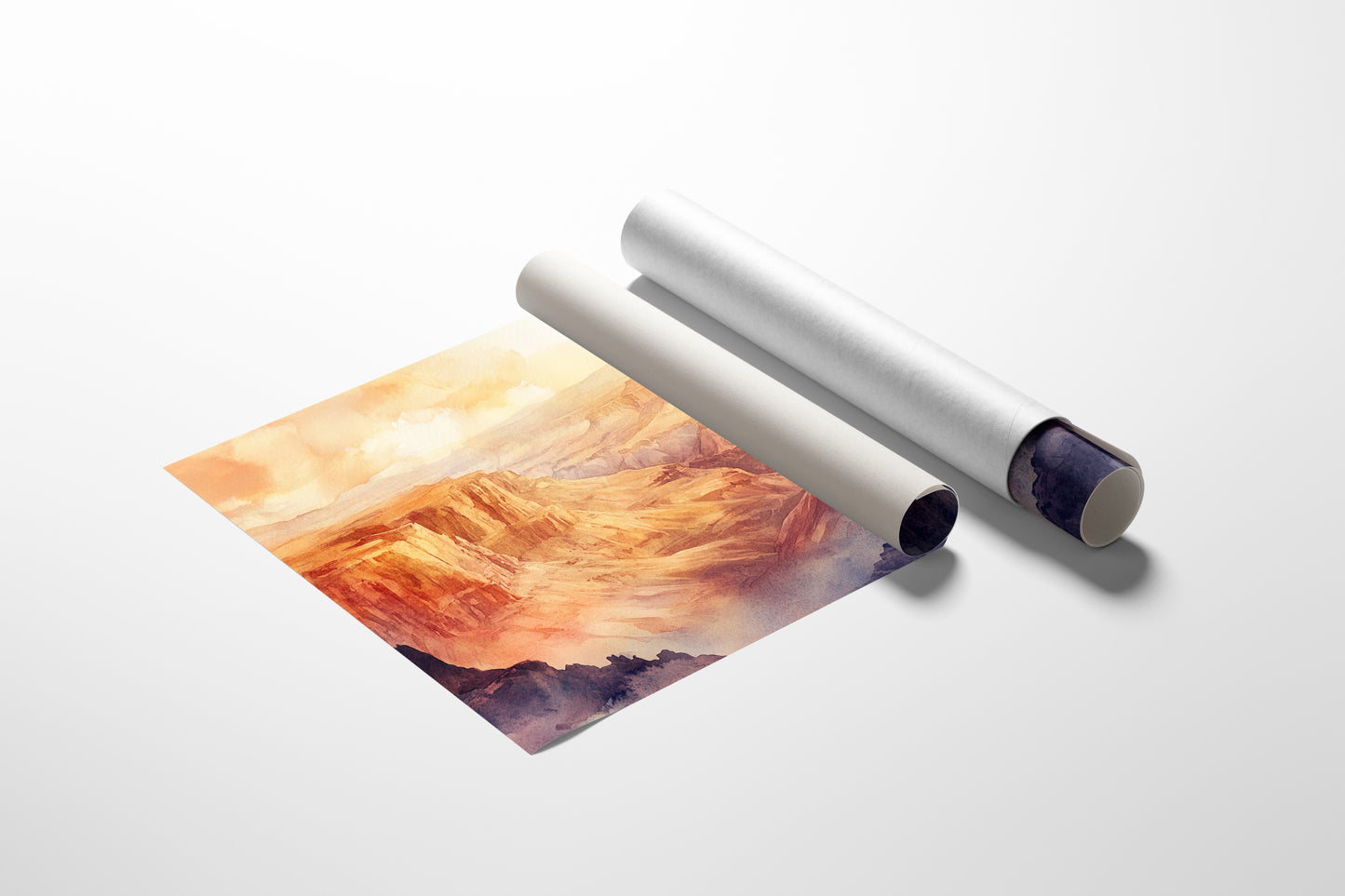 Gallery image 11 for Grand Solitude – Watercolor Canyon Sunset Landscape Print