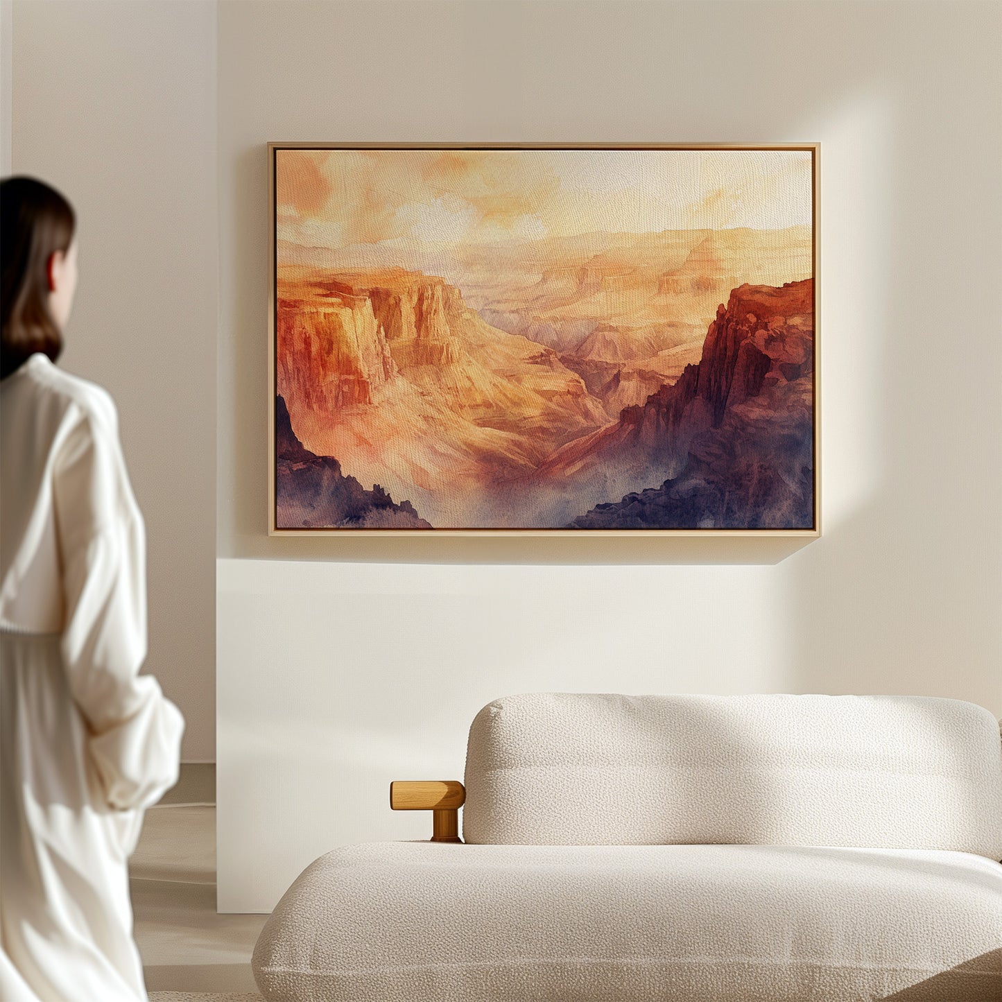 Gallery image 12 for Grand Solitude – Watercolor Canyon Sunset Landscape Print