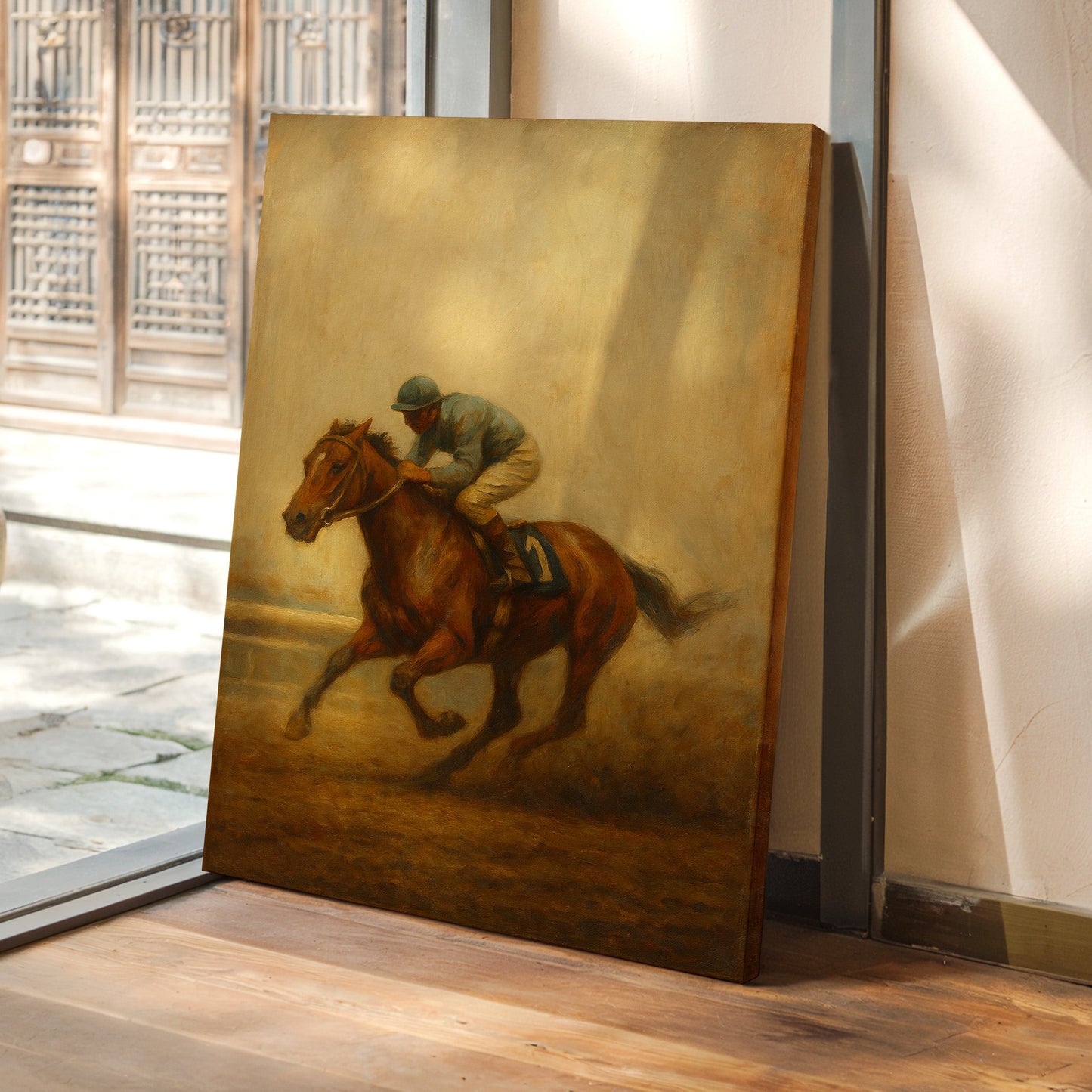 Gallery image 4 for “Final Stretch” – Vintage Horse Racing Oil Painting Print