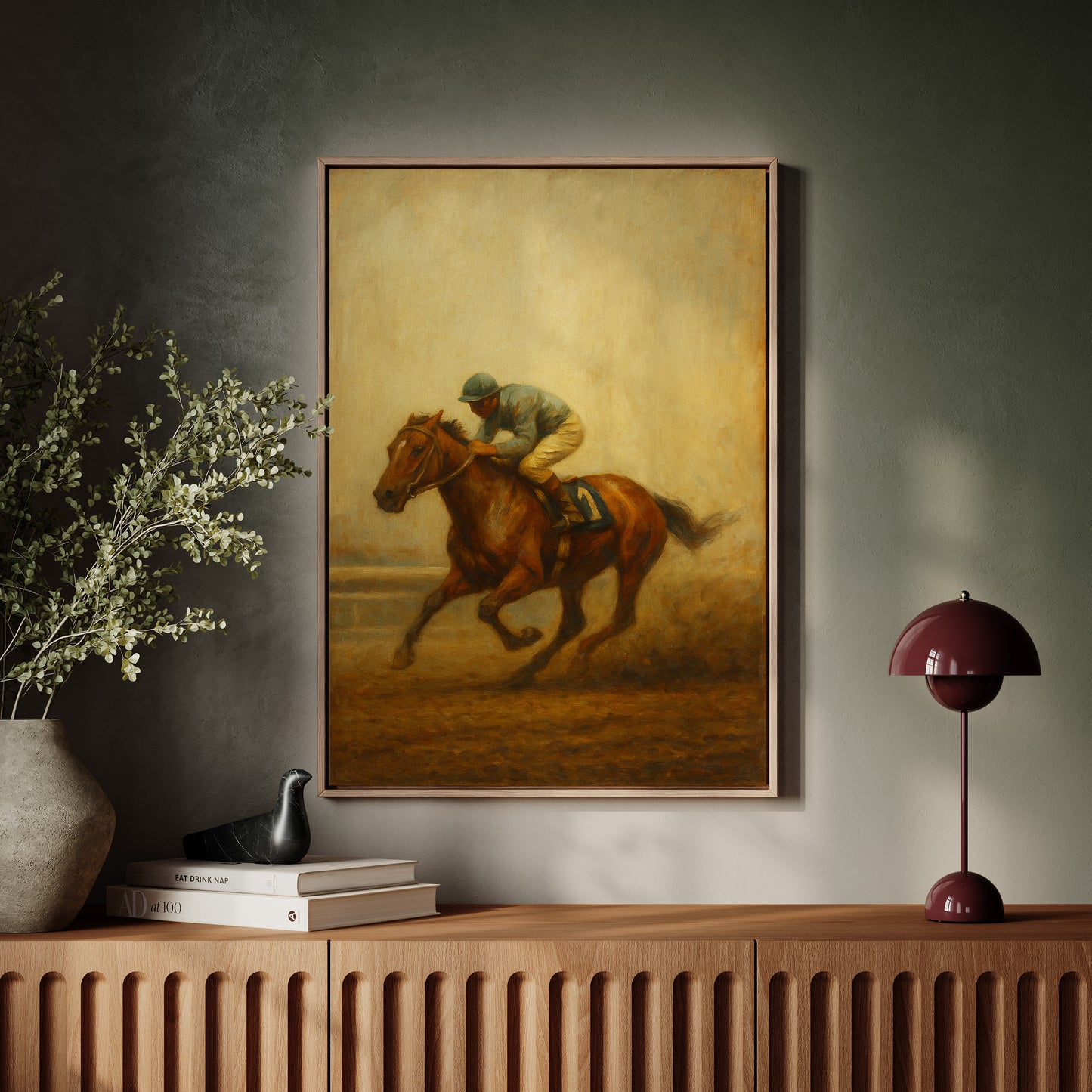 Gallery image 5 for “Final Stretch” – Vintage Horse Racing Oil Painting Print