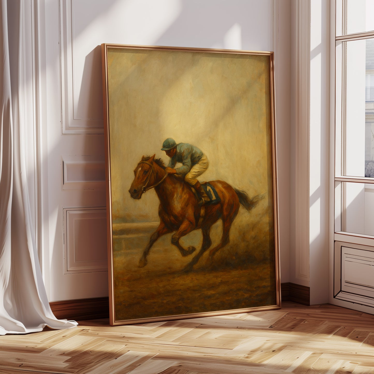 Gallery image 9 for “Final Stretch” – Vintage Horse Racing Oil Painting Print
