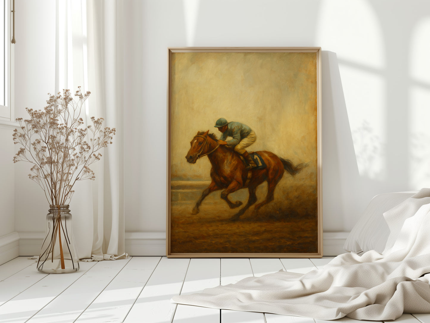 Gallery image 12 for “Final Stretch” – Vintage Horse Racing Oil Painting Print