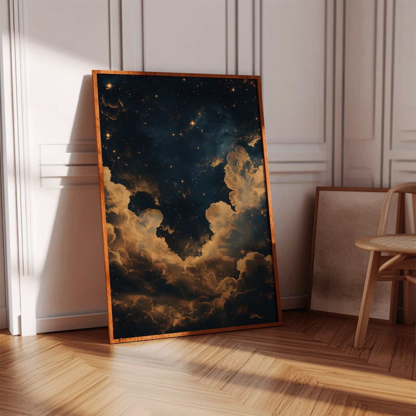 Golden Clouds Beneath a Midnight Sky