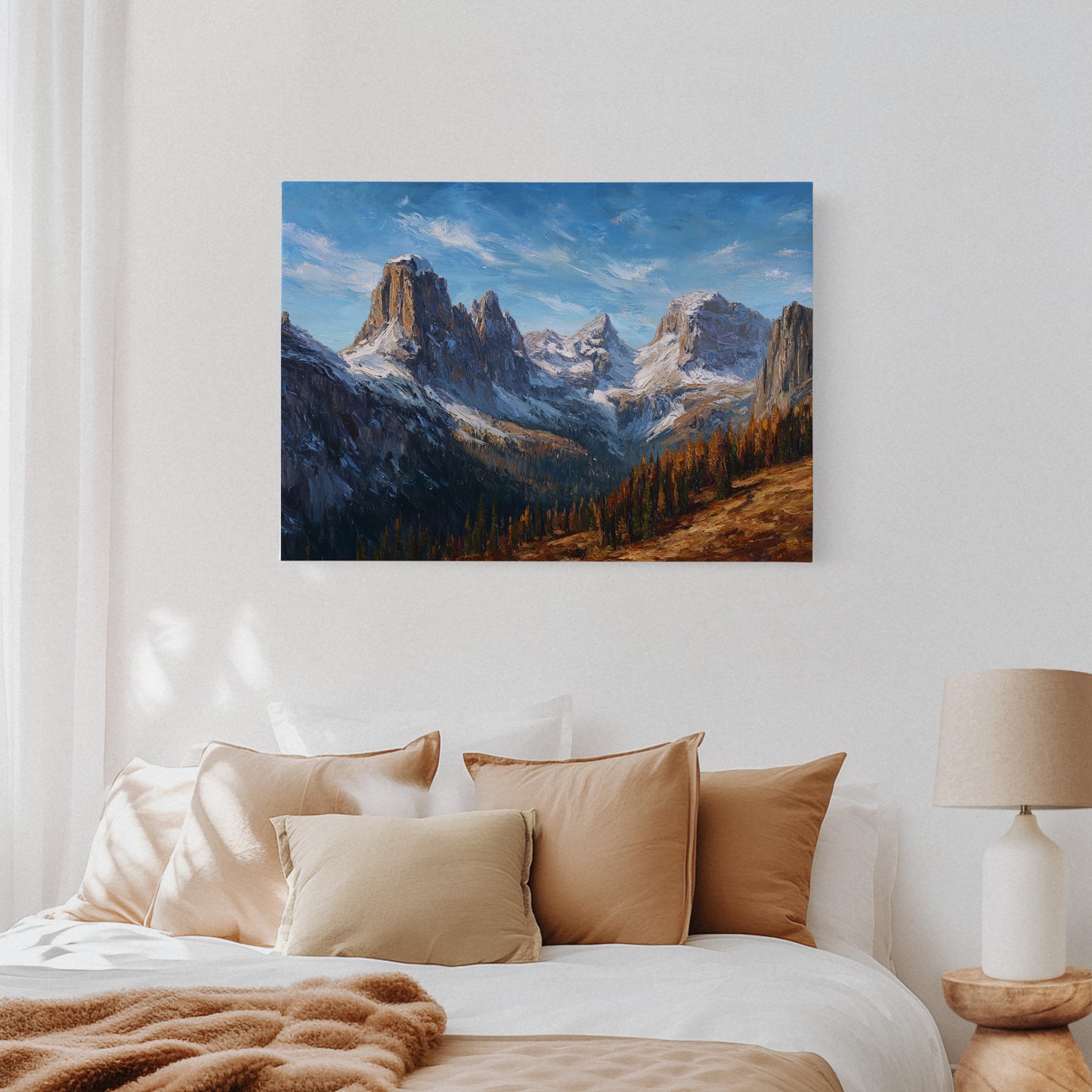 Autumn Pines Meet Winter Peaks