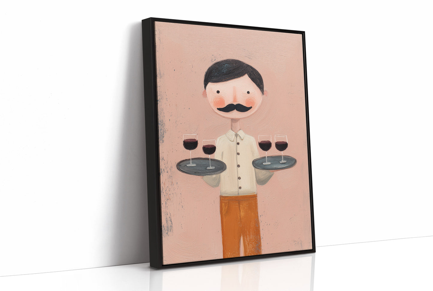 Whimsical Waiter with Red Wine