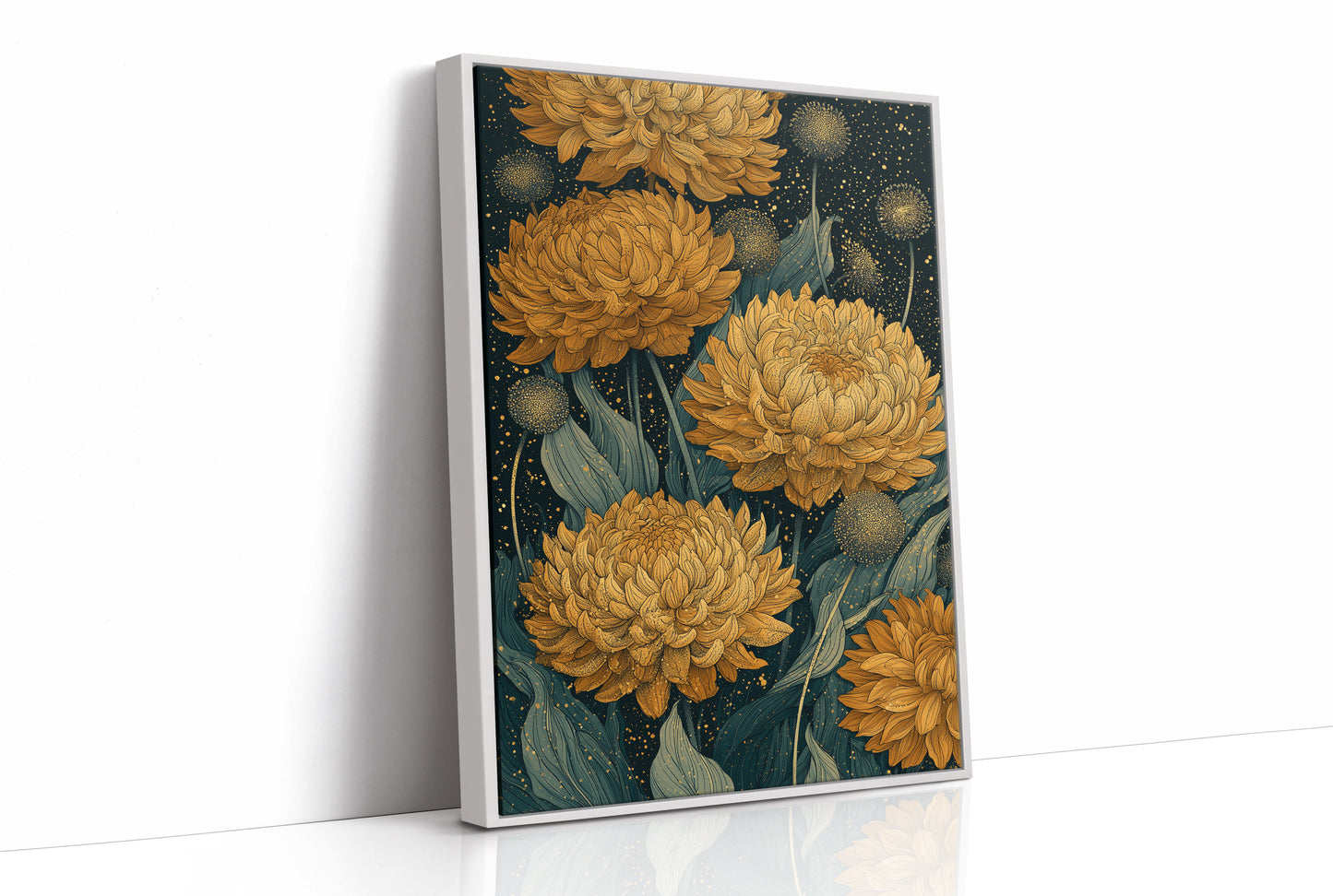 Chrysanthemums and Dandelion Stars: Dark Botanical III