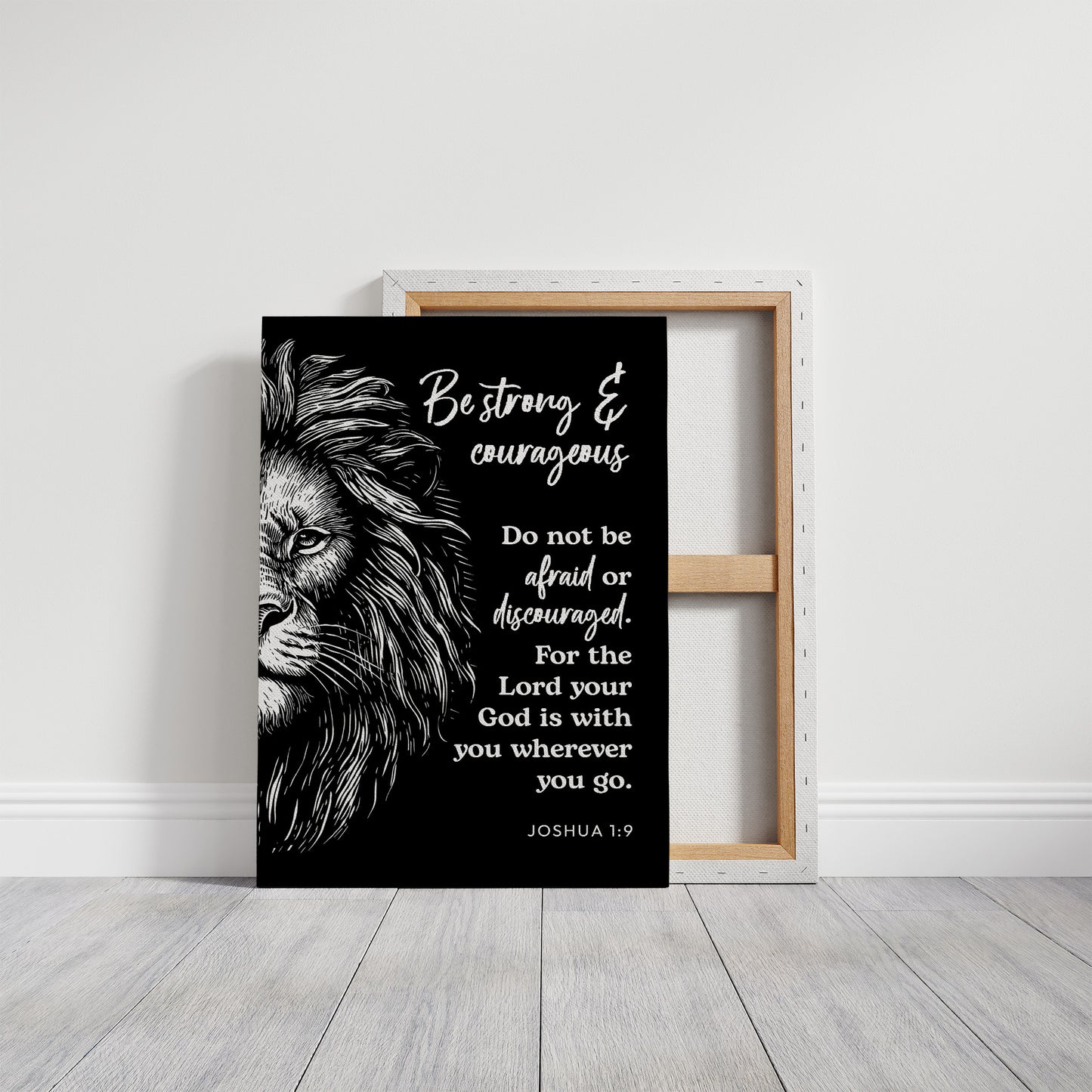 Be Strong and Courageous Lion Scripture