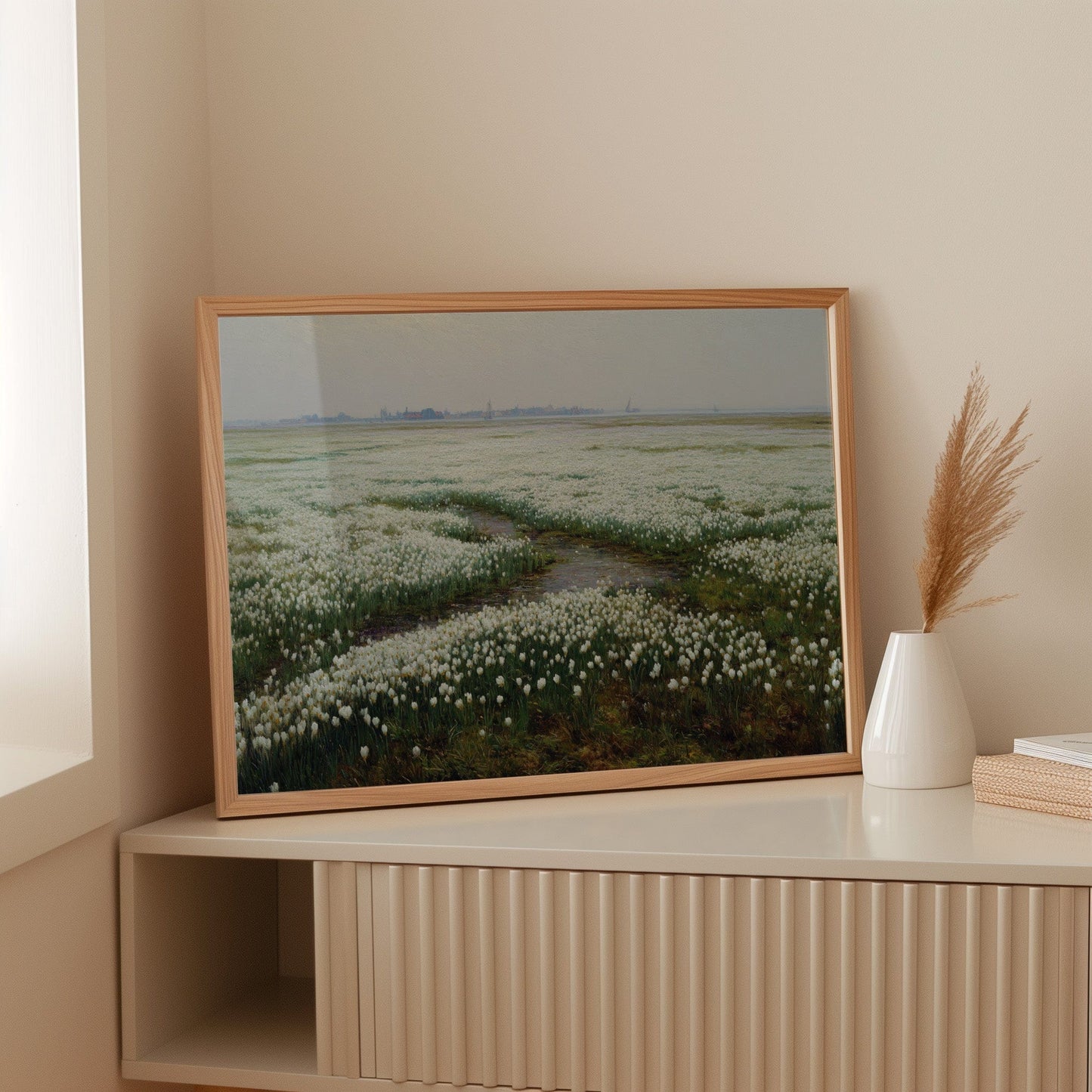 White Tulips Dance Through Dutch Fields