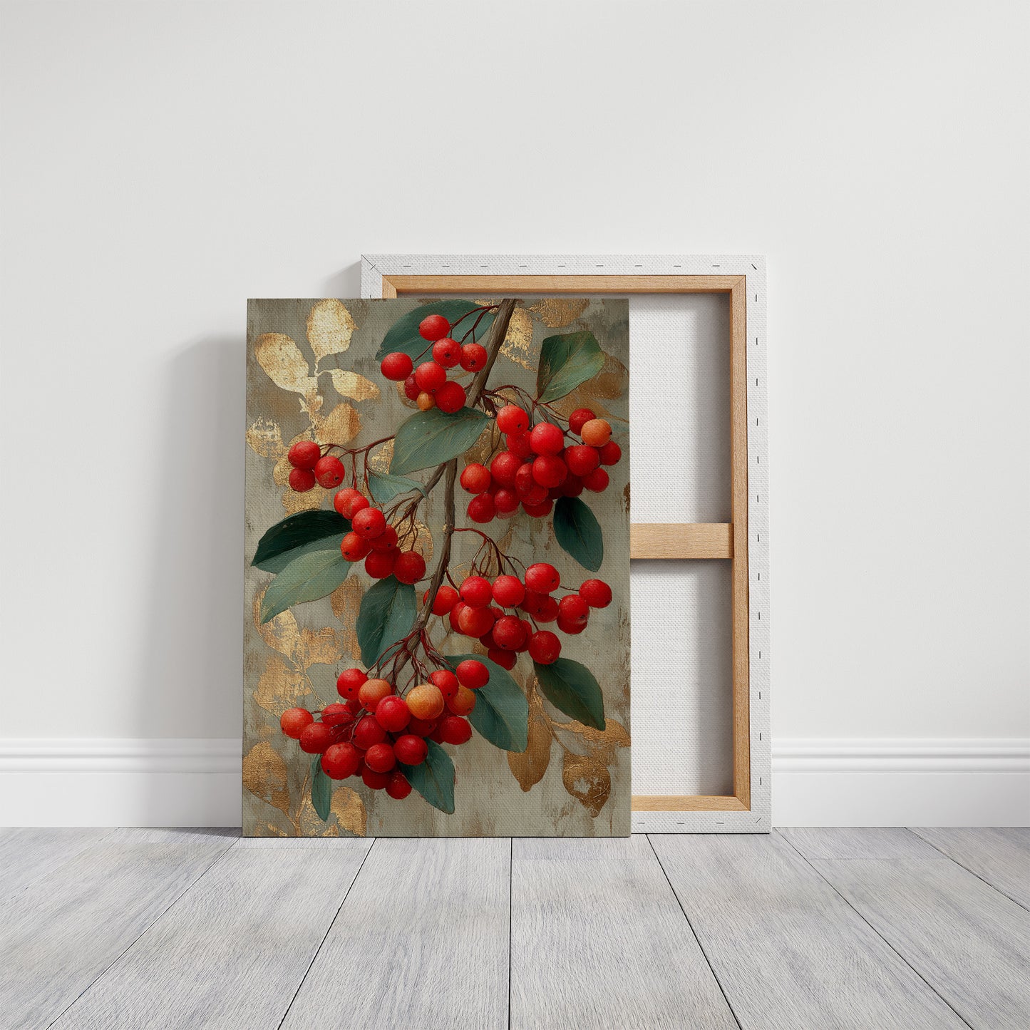 Winterberries and Gold Leaf