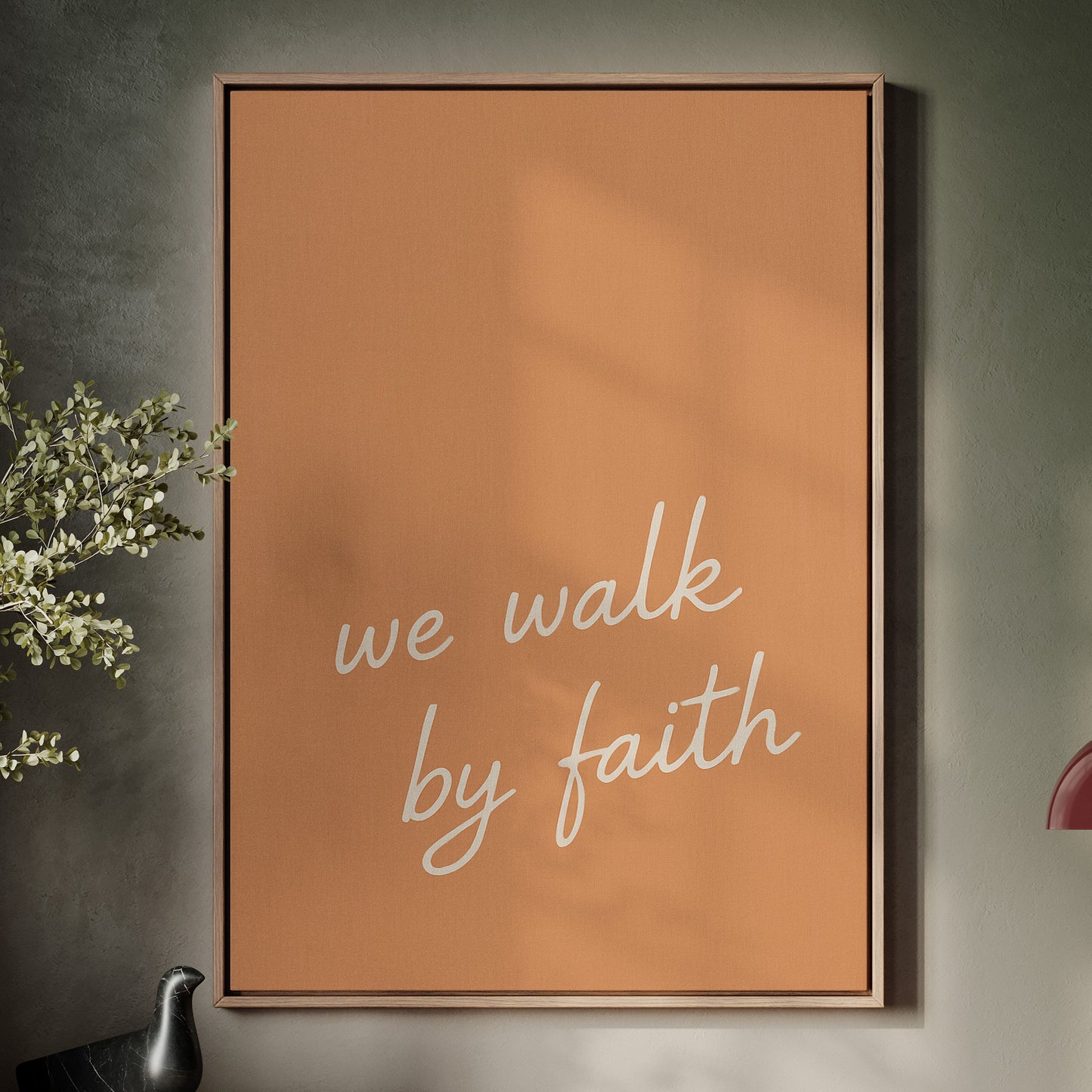 We Walk by Faith Terracotta Print