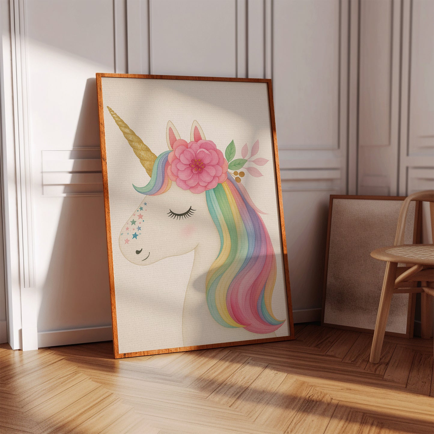 Starlit Unicorn with Rainbow Mane