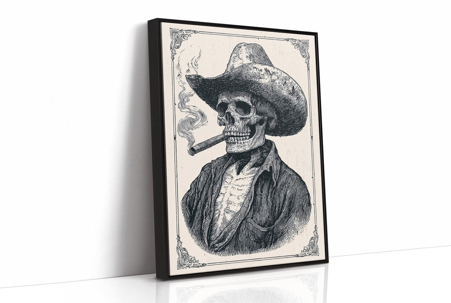 Cigar-Smoking Skeleton Cowboy