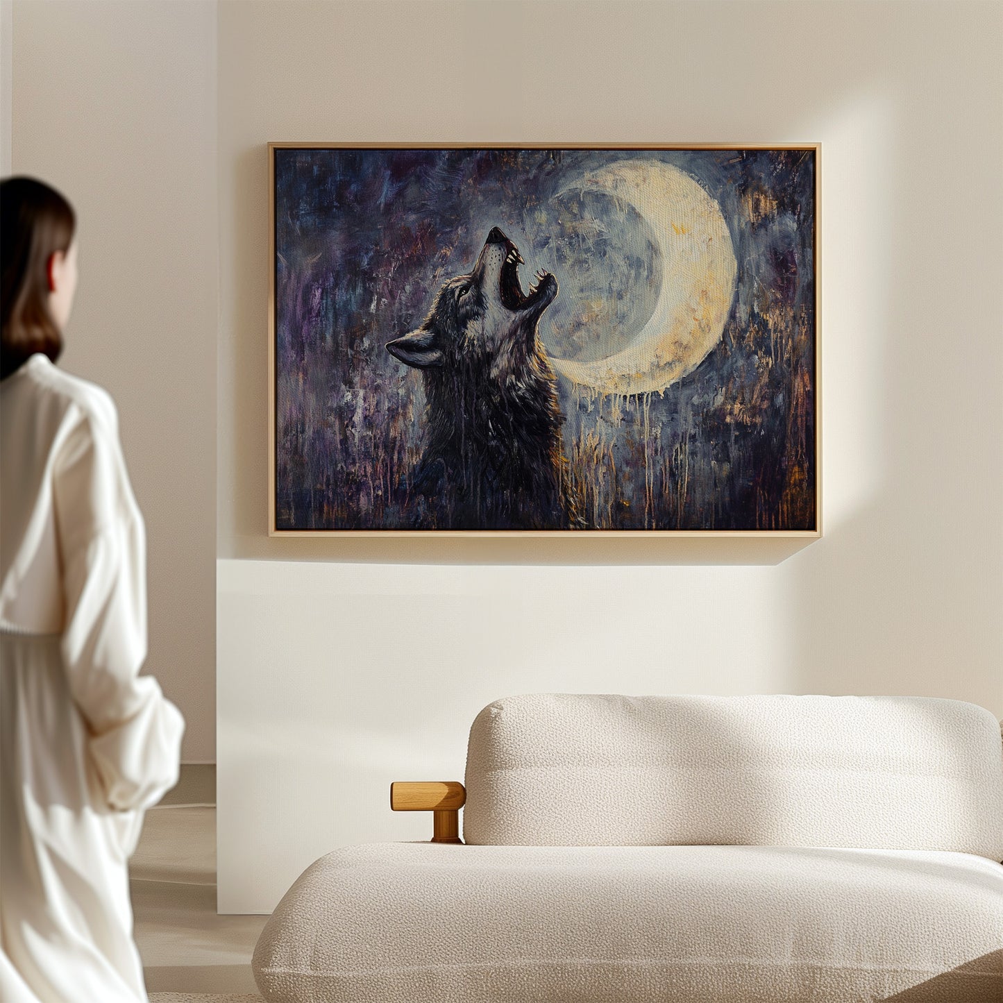 Lone Wolf Howl Under the Moon