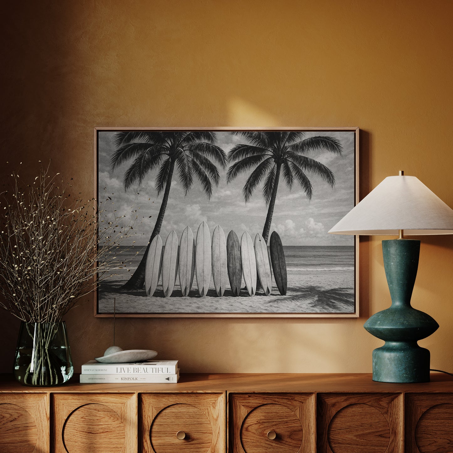 Surfboards and Palms in Paradise