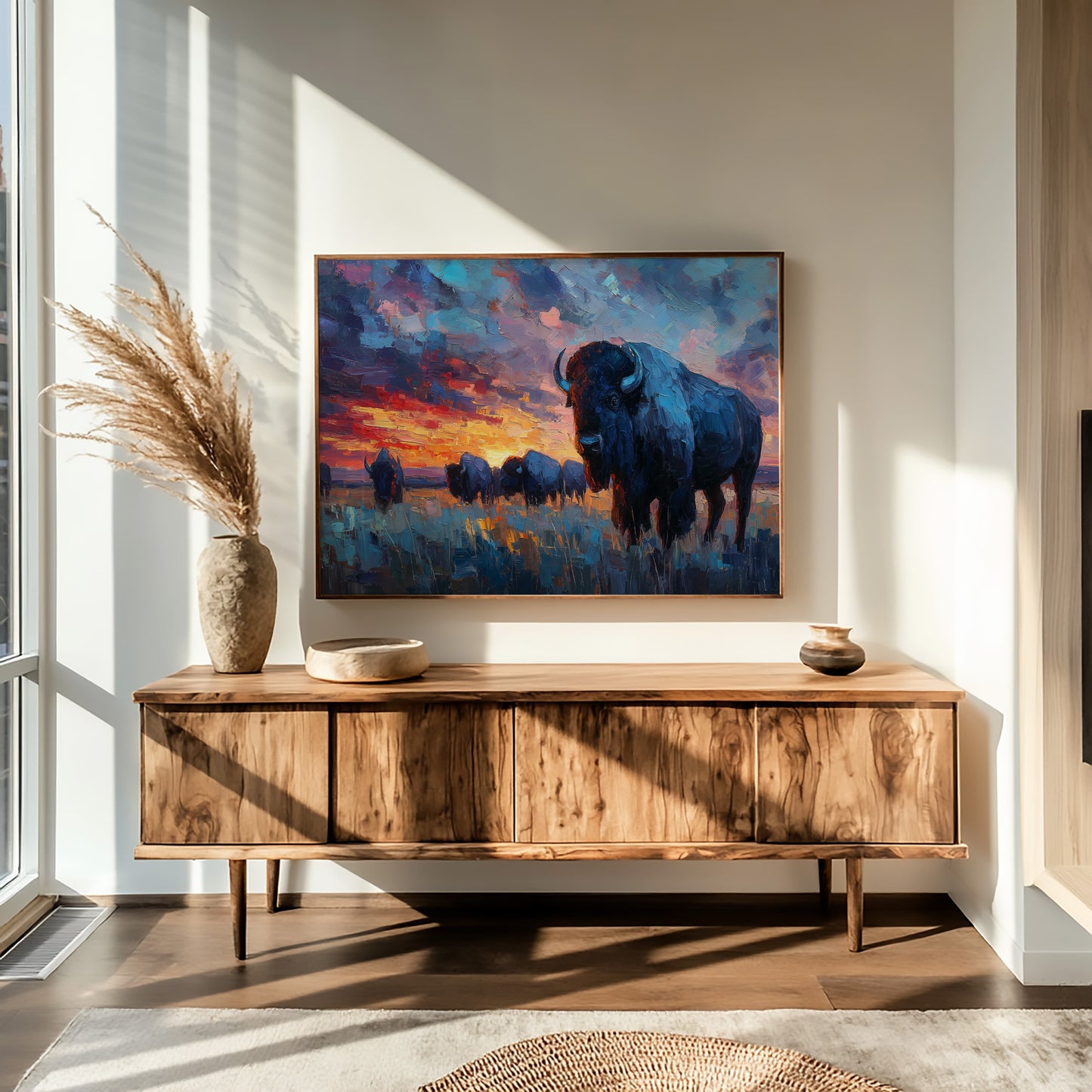Prairie Giants Watch The Fire Sky