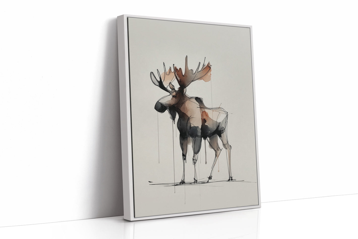 Watercolor Moose Meets Rustic Comfort