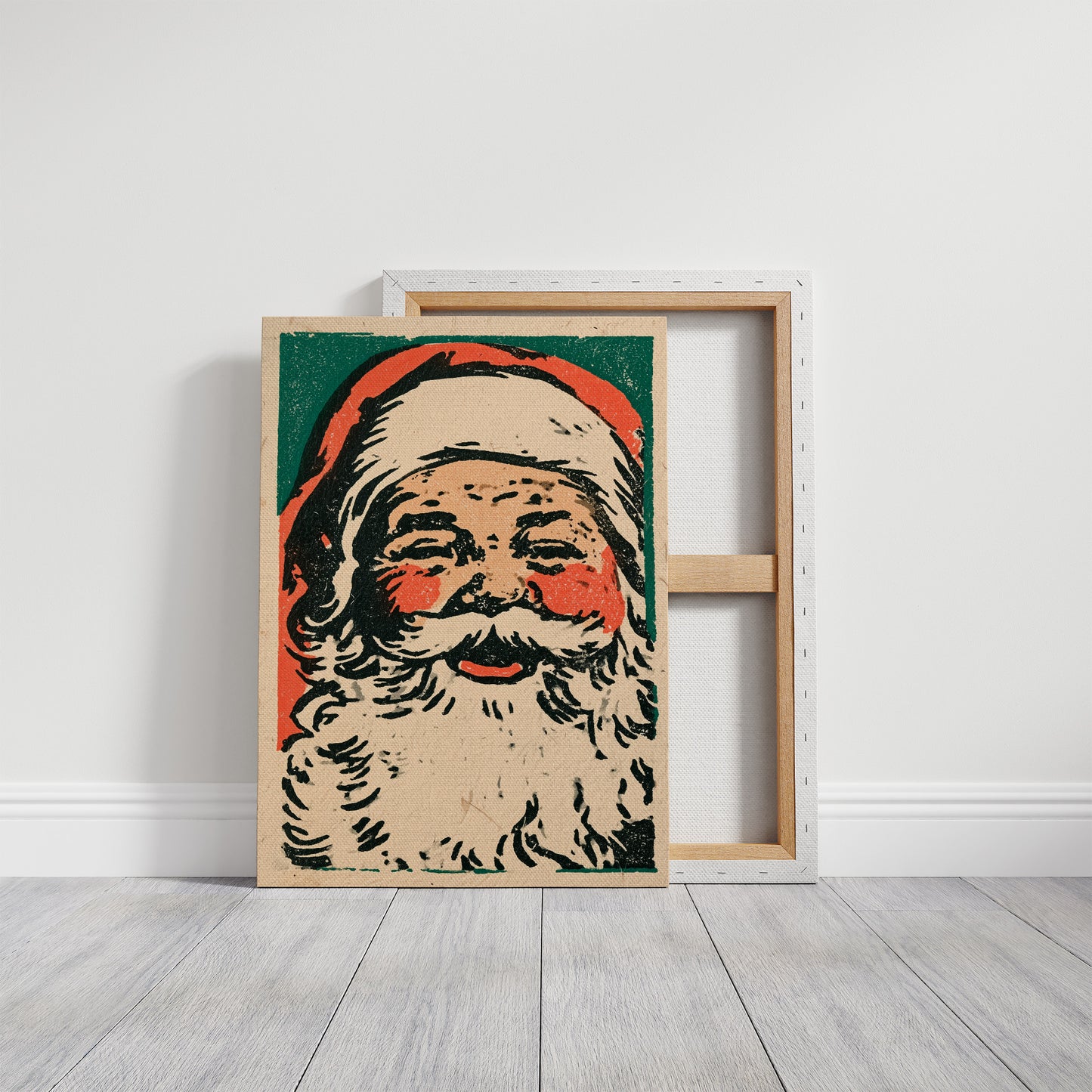 Linocut Santa Portrait