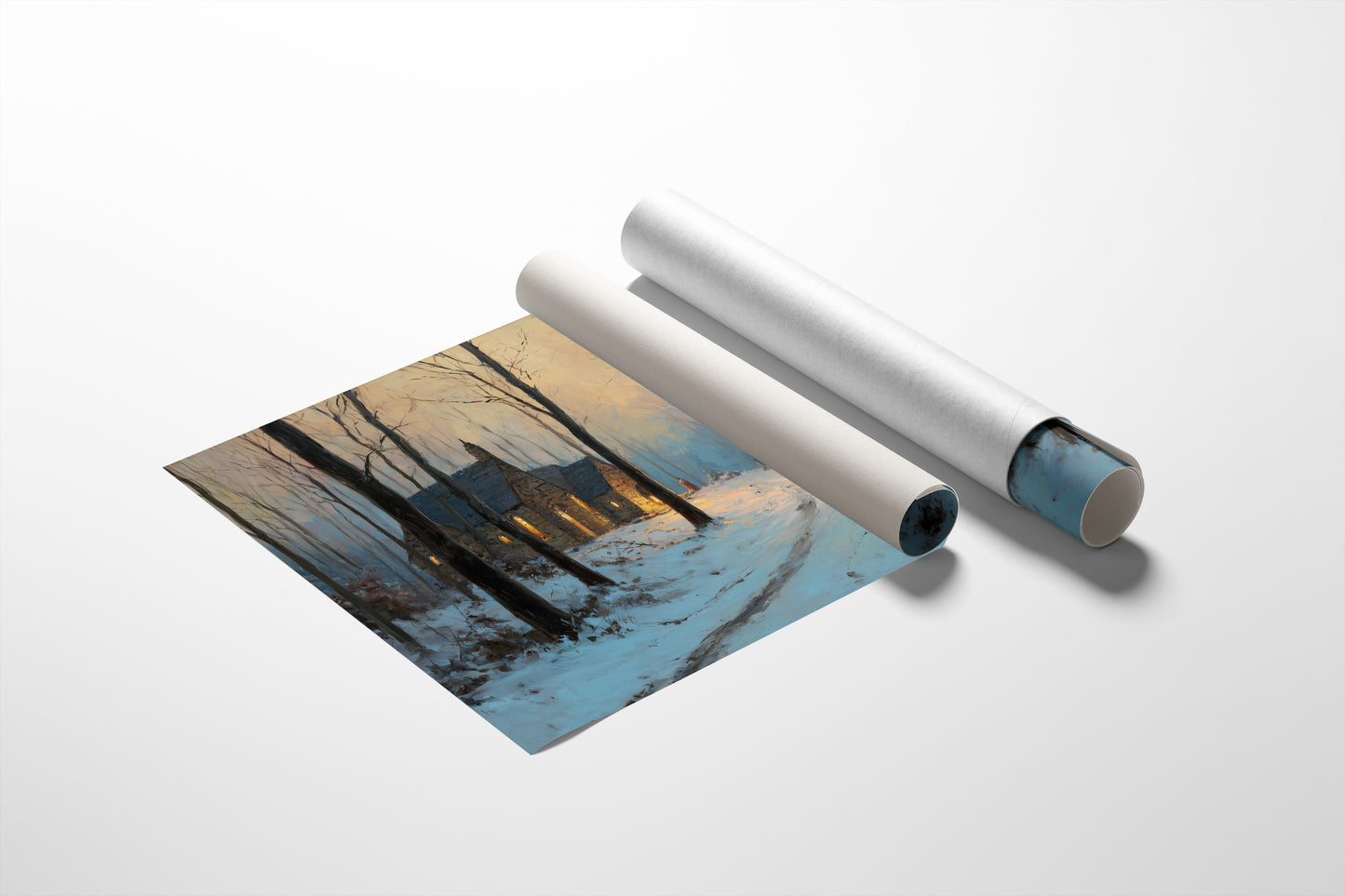 Warm Light in Winter Woods