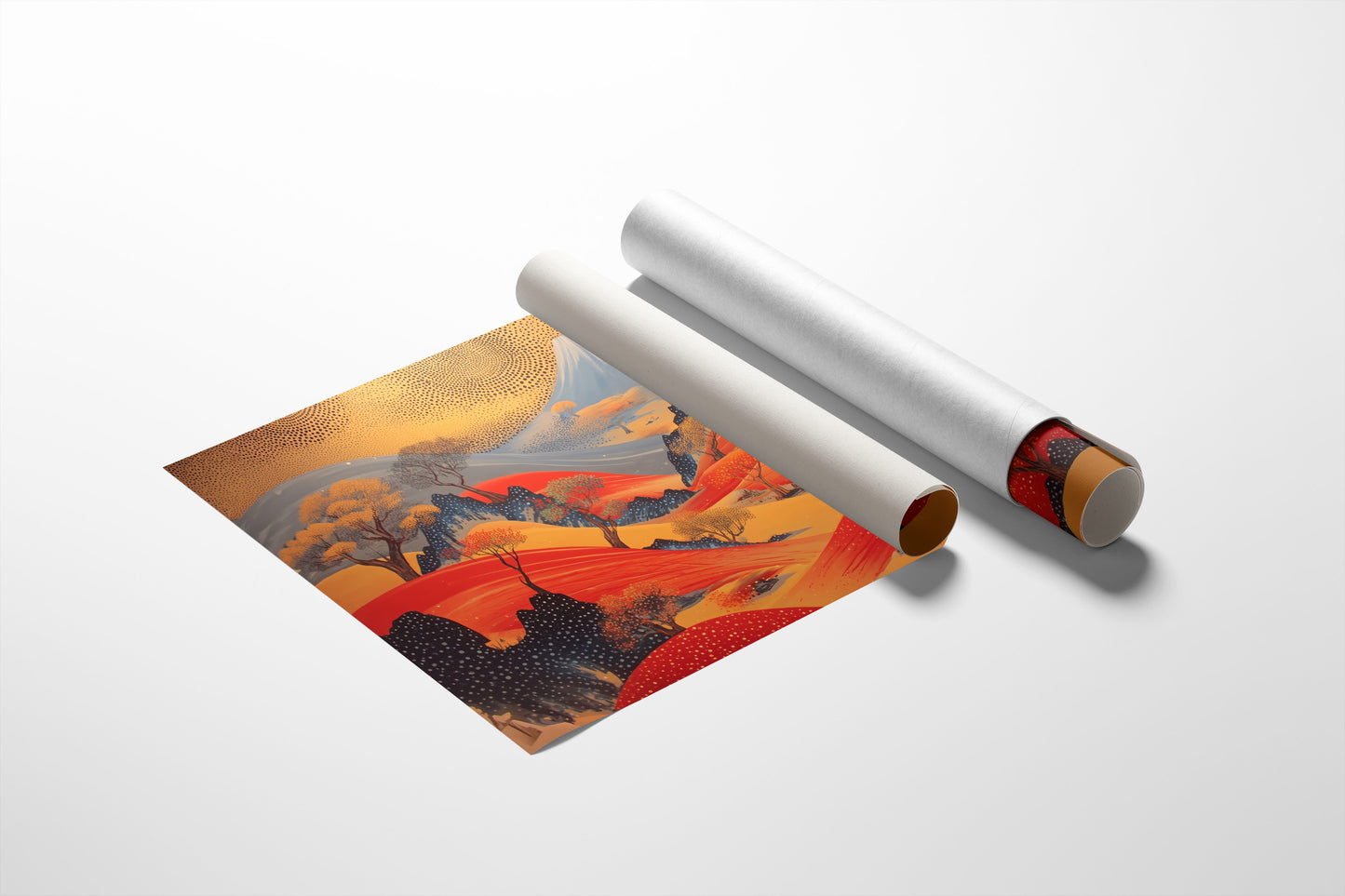 Mountain Dreams In Crimson Flow