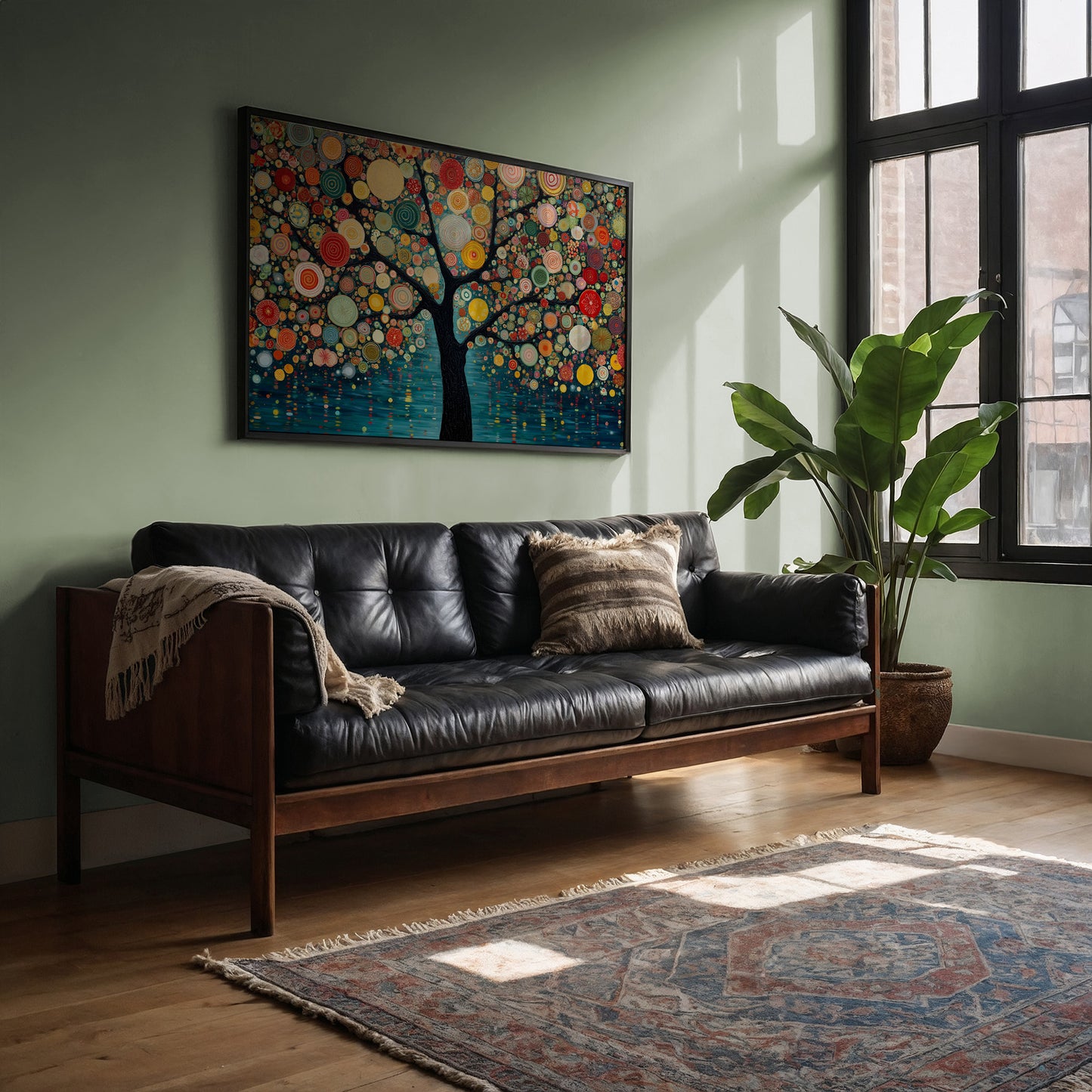 Circles Dance Through Teal Night