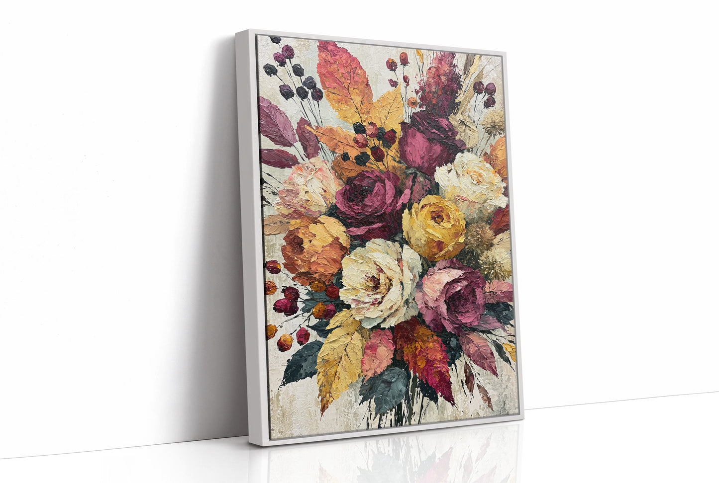 Plum & Marigold, Palette Knife Bloom