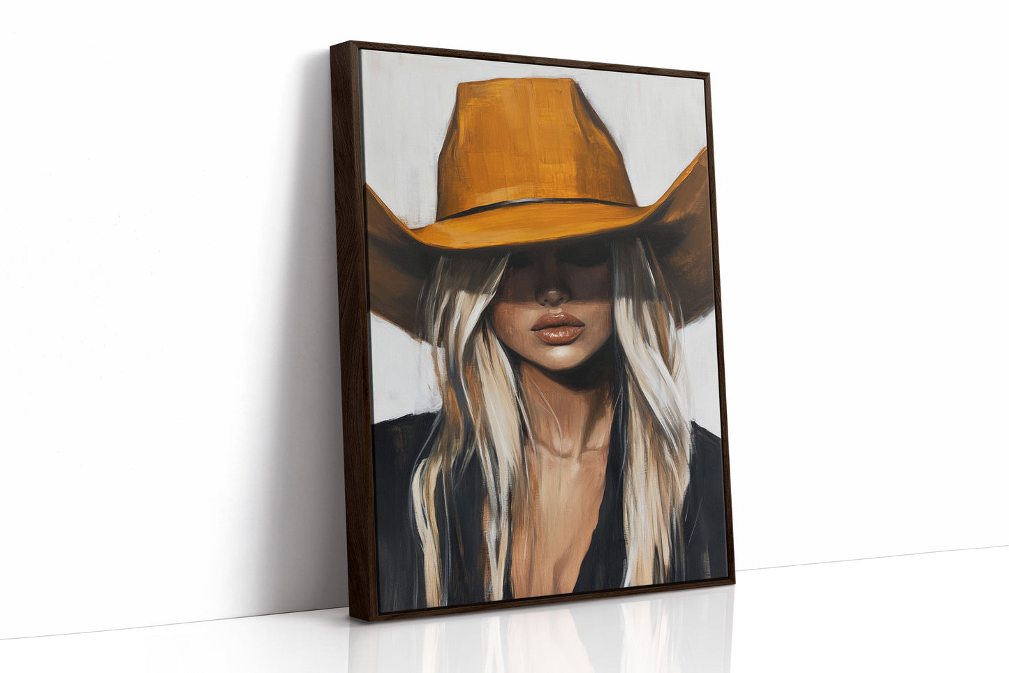 Mysterious Cowgirl Portrait – Western Fashion Wall Art