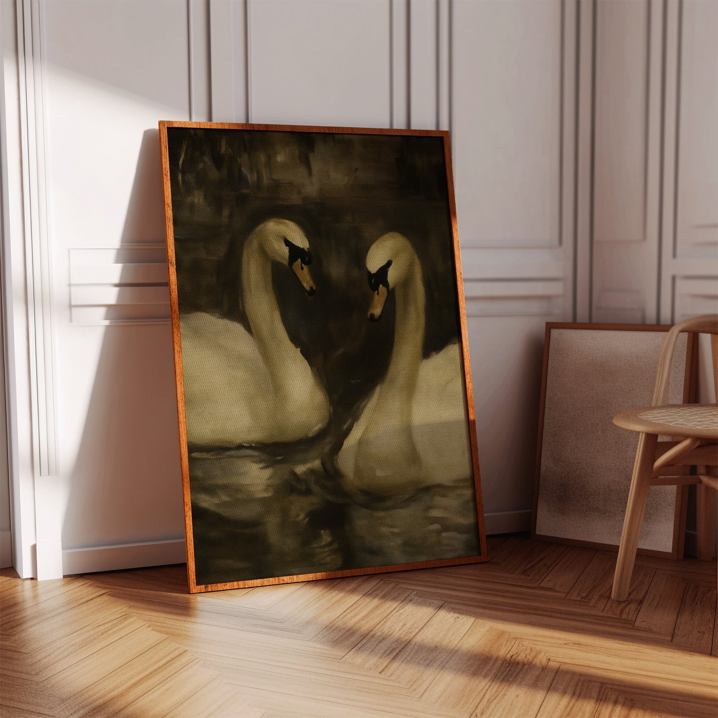 Two Swans in Quiet Reflection