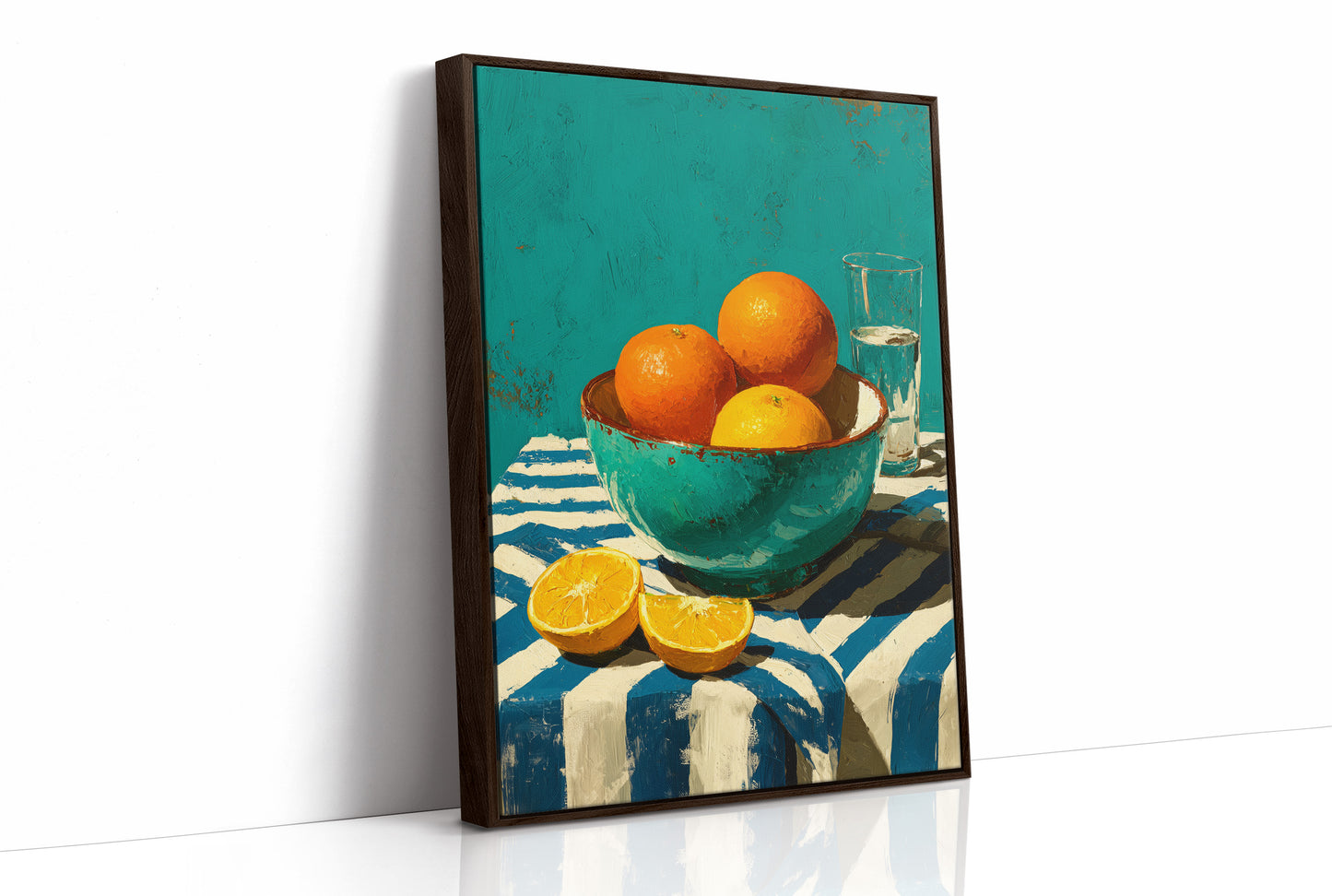 Oranges on Blue Stripes