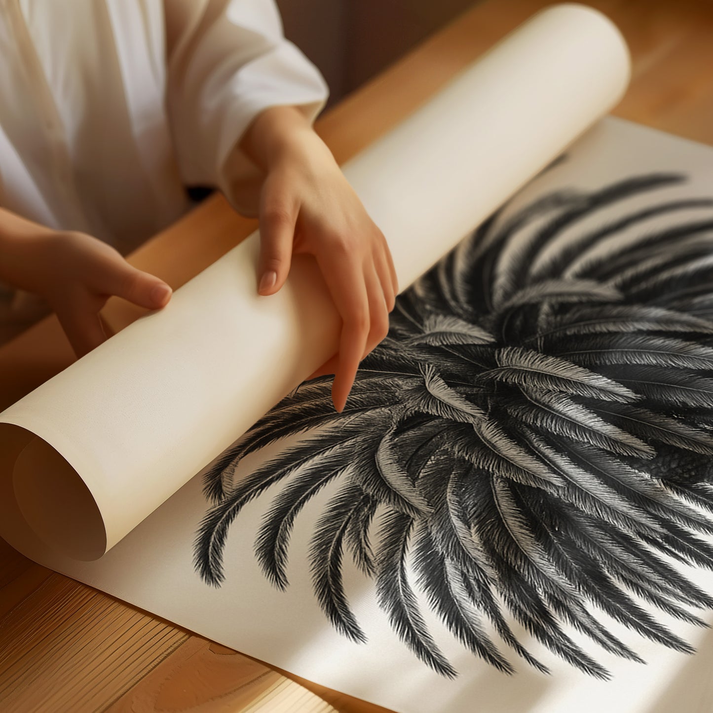 Palm Crown and Passing Plane