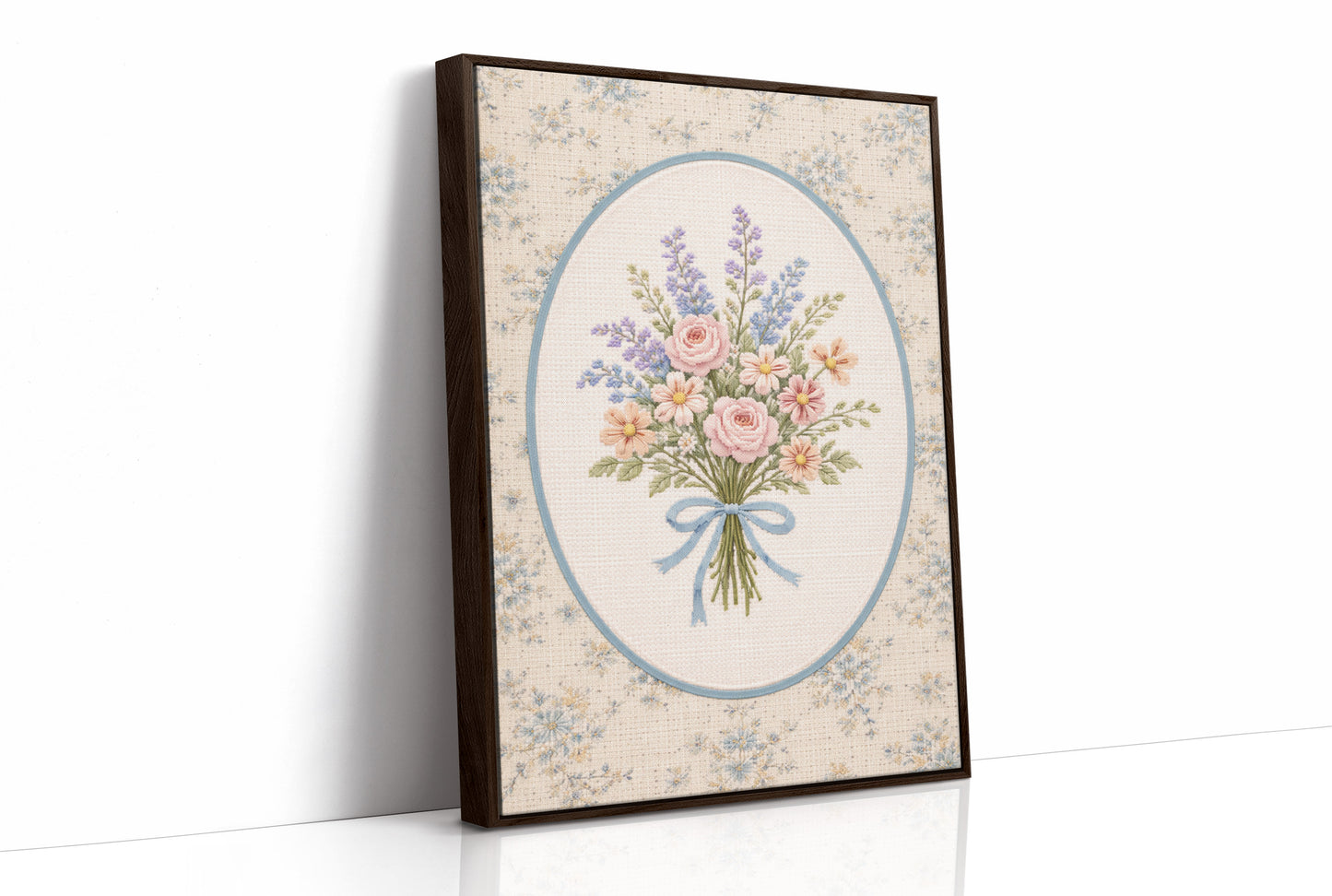 Pastoral Bouquet in Delicate Stitches